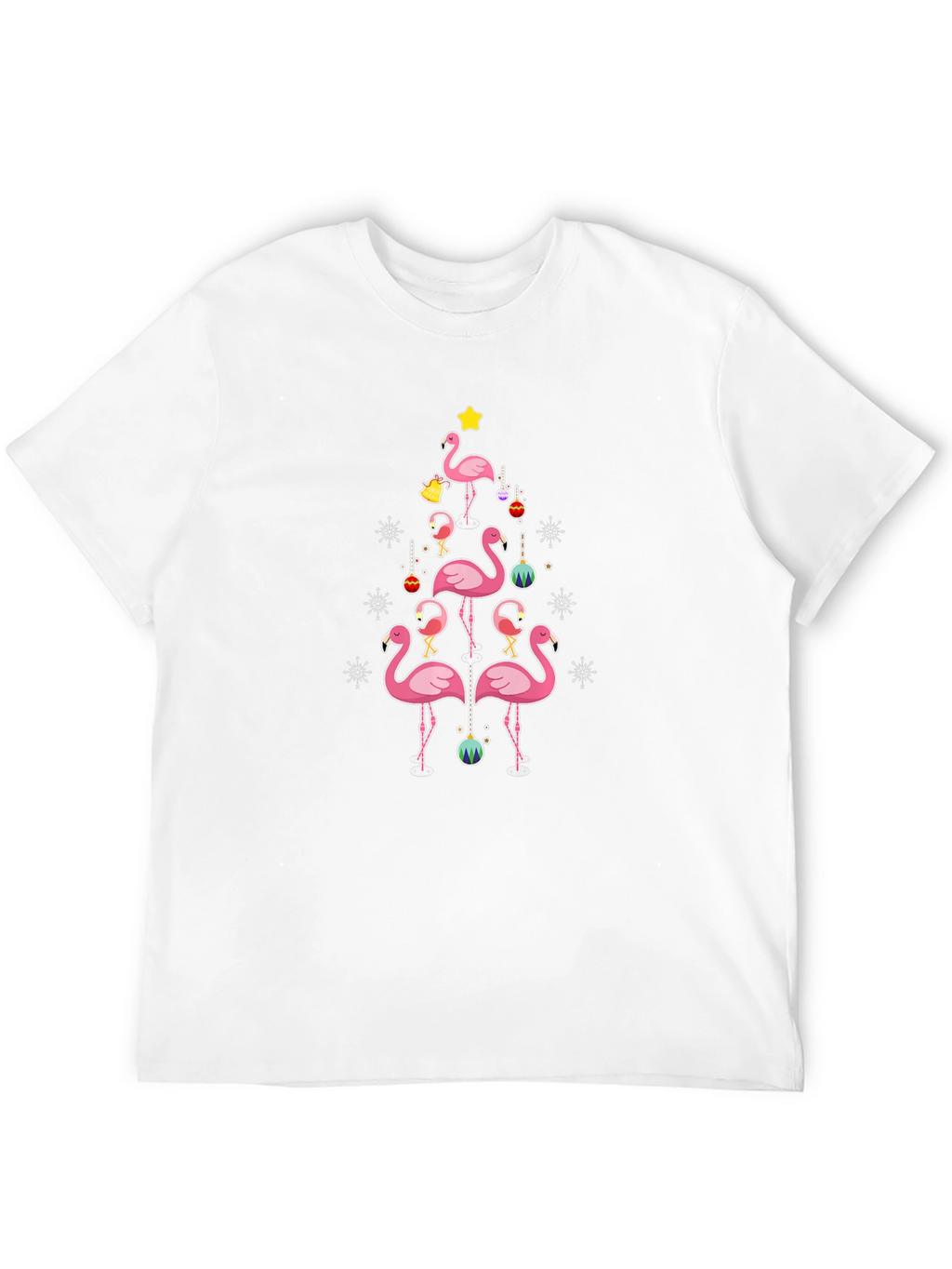 Festive Flamingo Christmas Tree T-Shirt