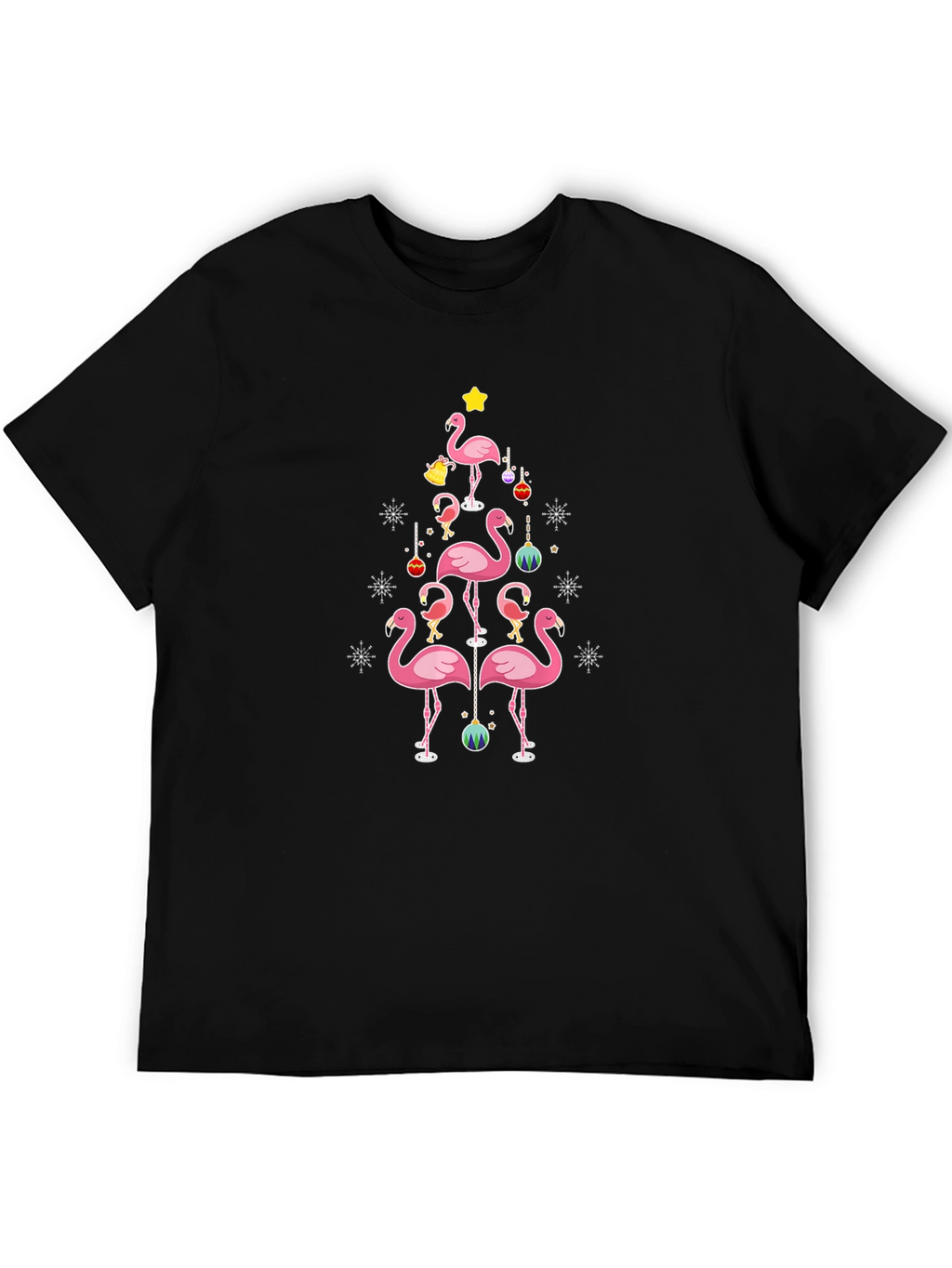 Festive Flamingo Christmas Tree T-Shirt