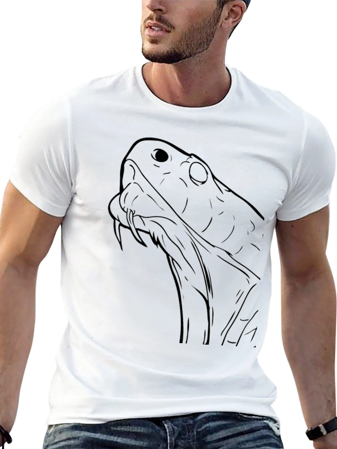 Black Snake Graphic Tee - Mens Casual T-Shirt