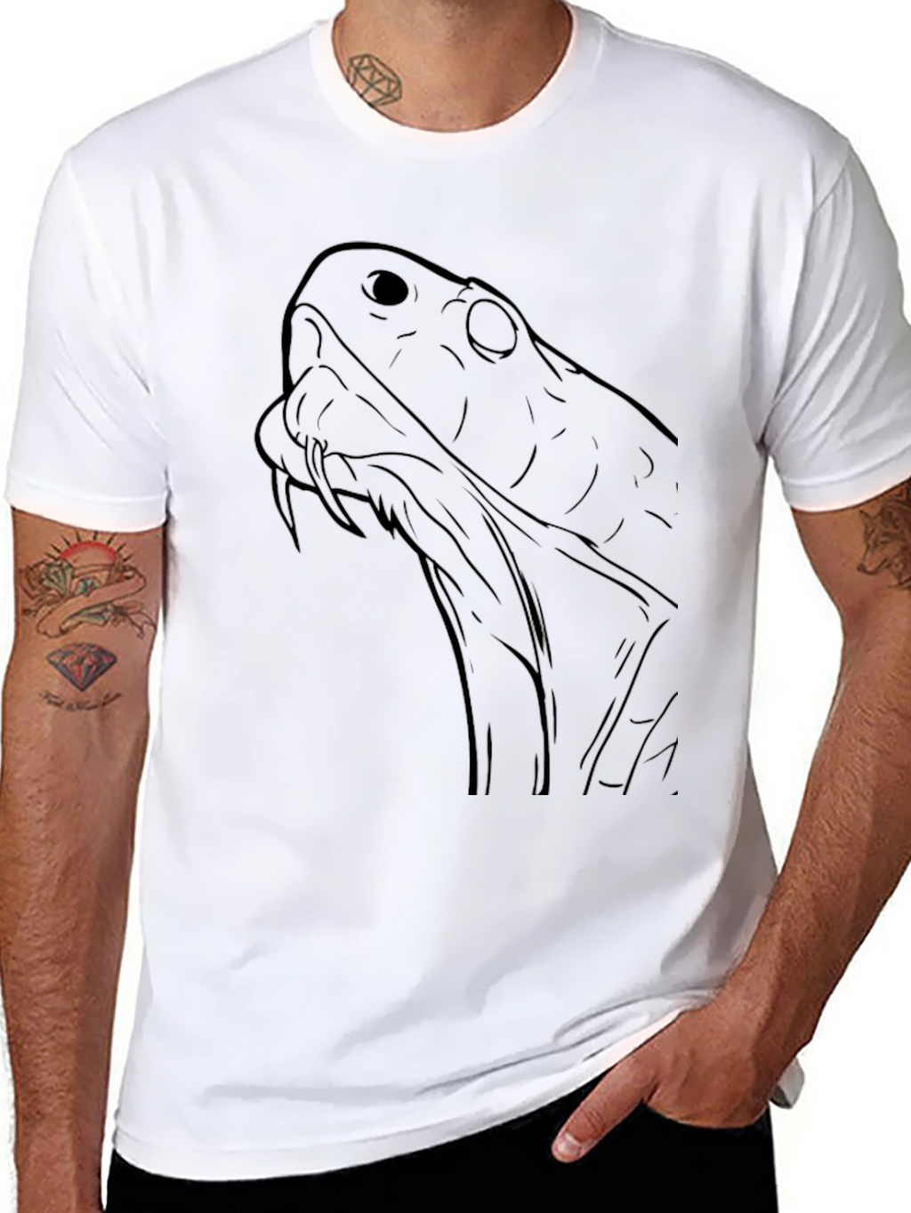Black Snake Graphic Tee - Mens Casual T-Shirt