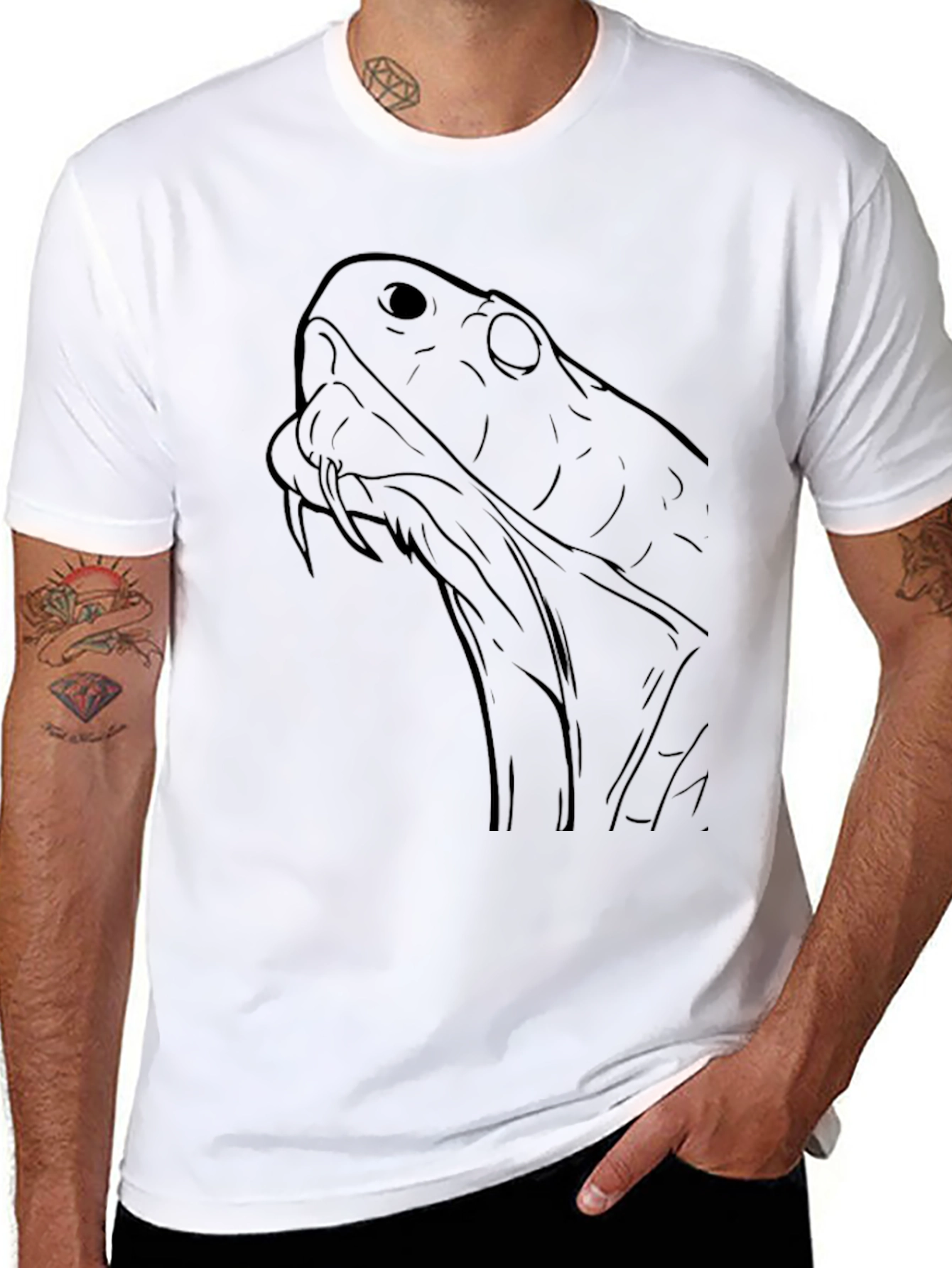 Black Snake Graphic Tee - Mens Casual T-Shirt