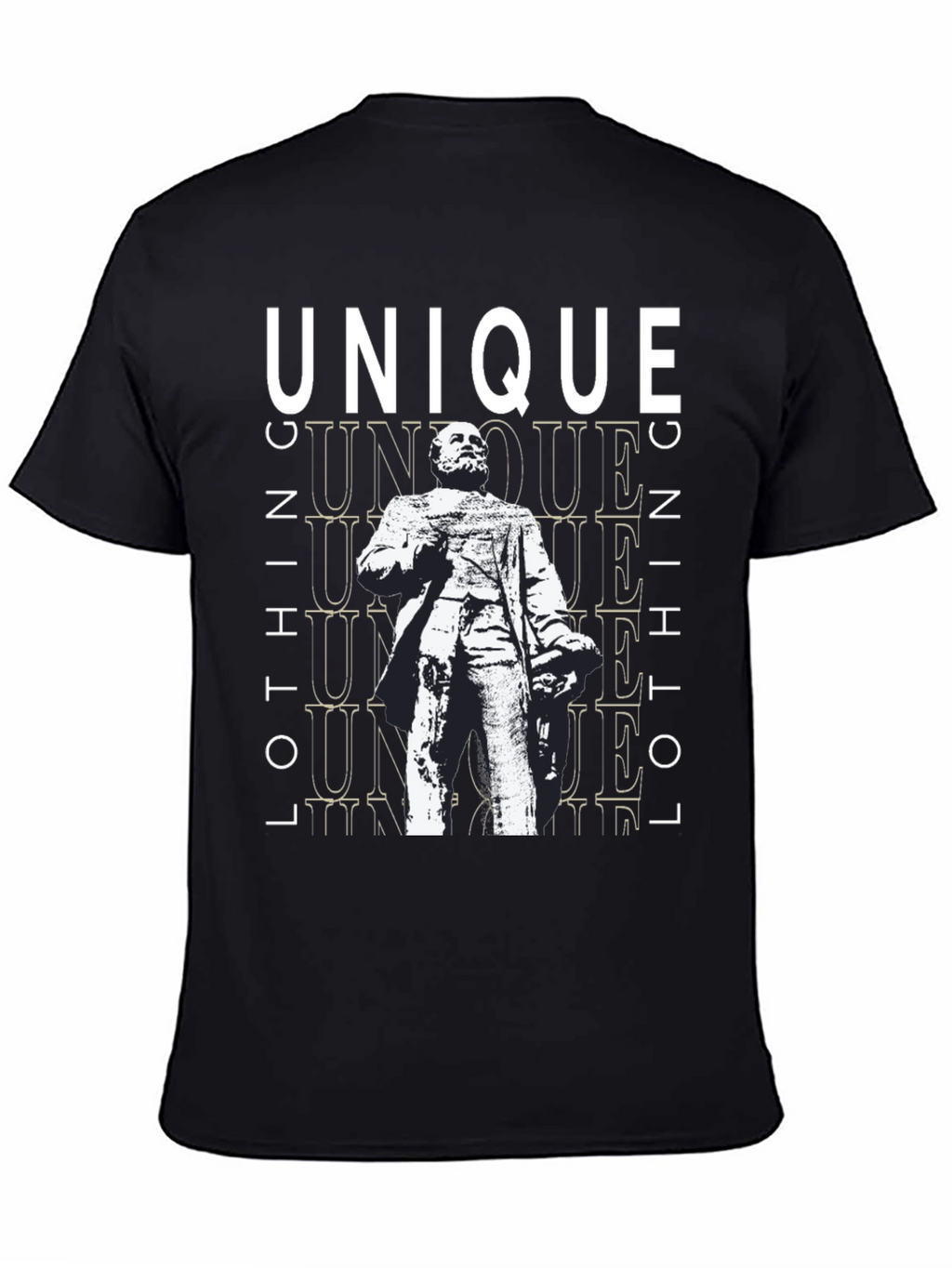Unique Statue Graphic Black T-Shirt