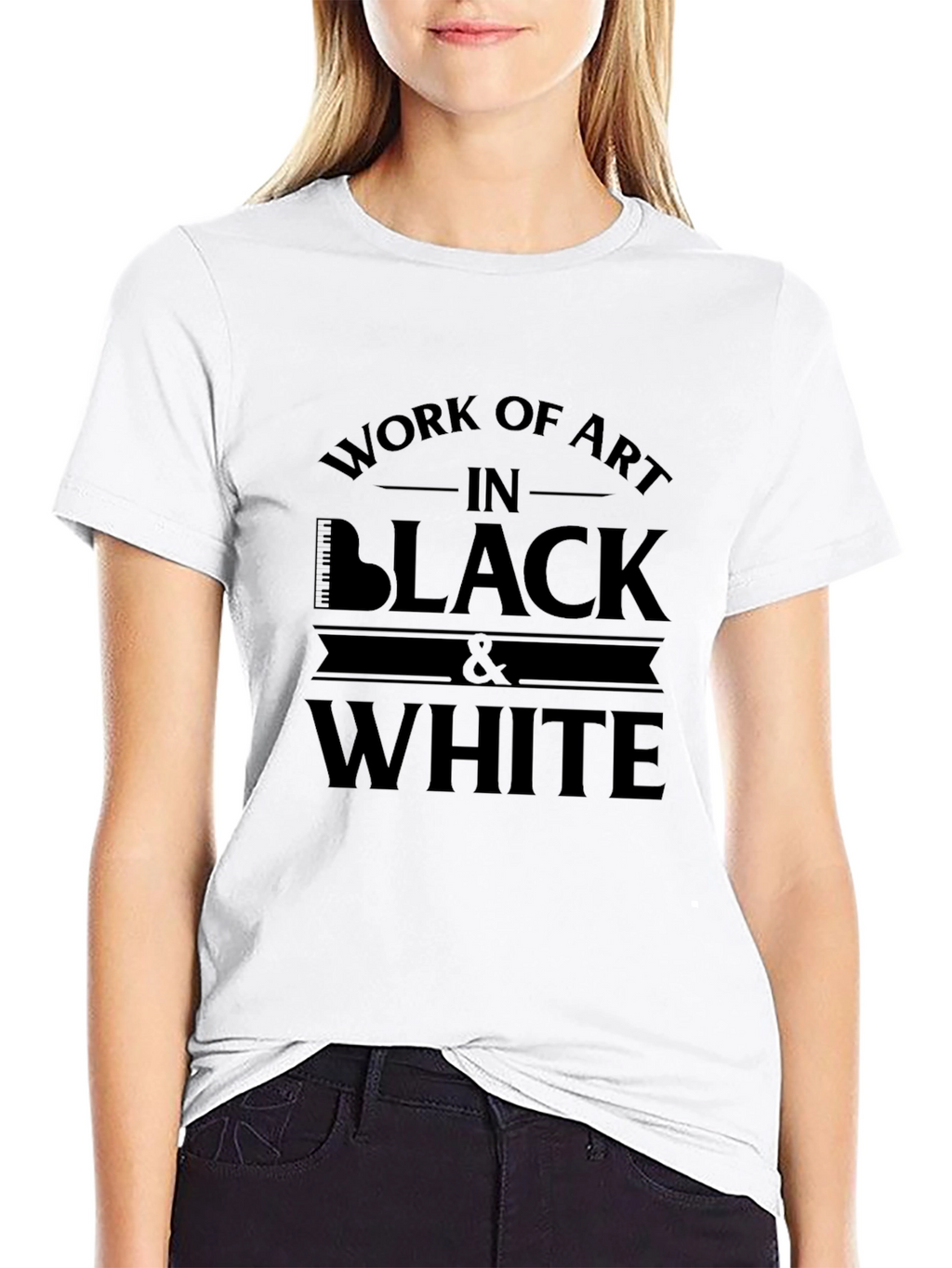 Work of Art Black and White T-Shirt