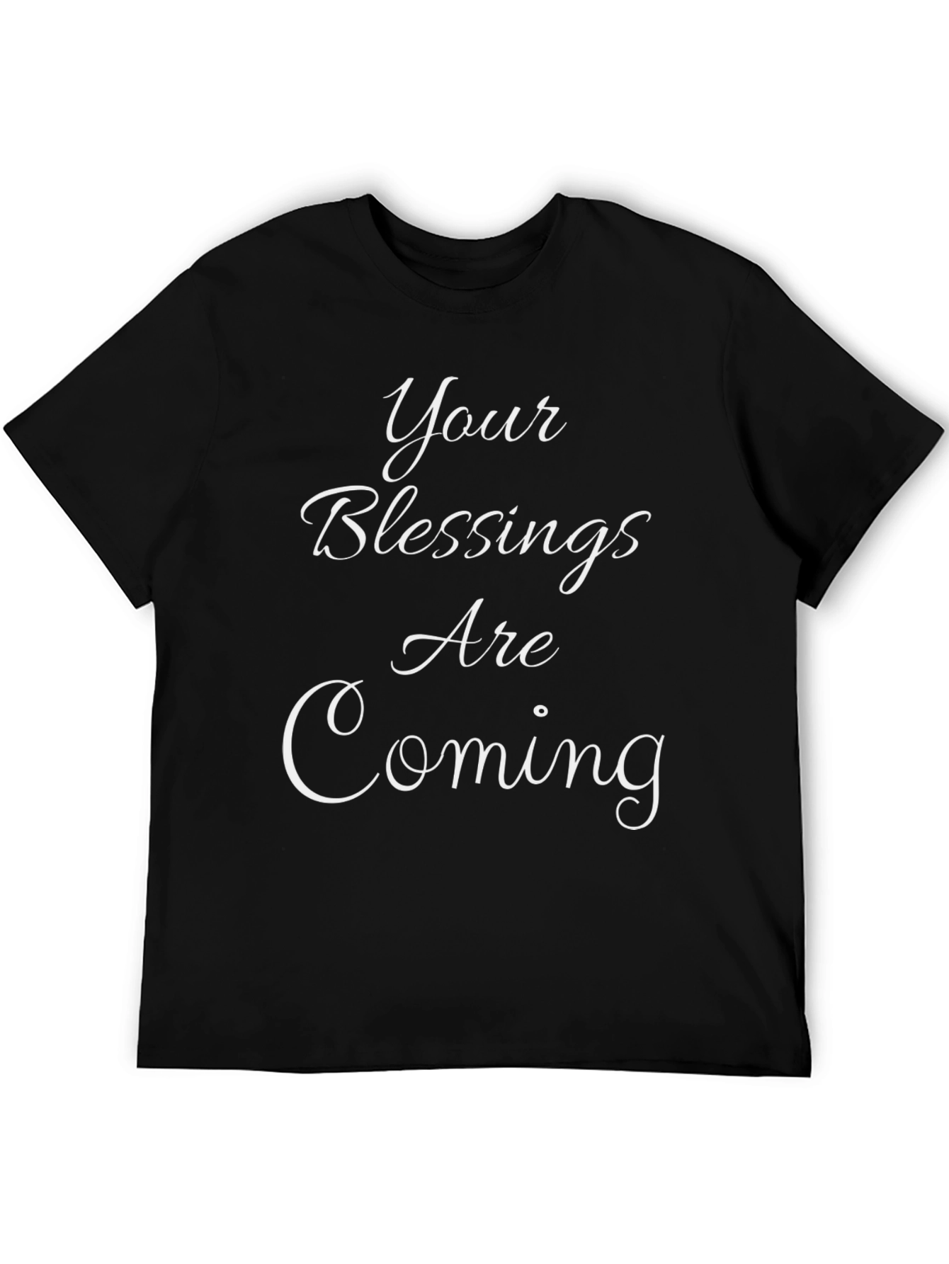 Blessings Coming Black Graphic Tee