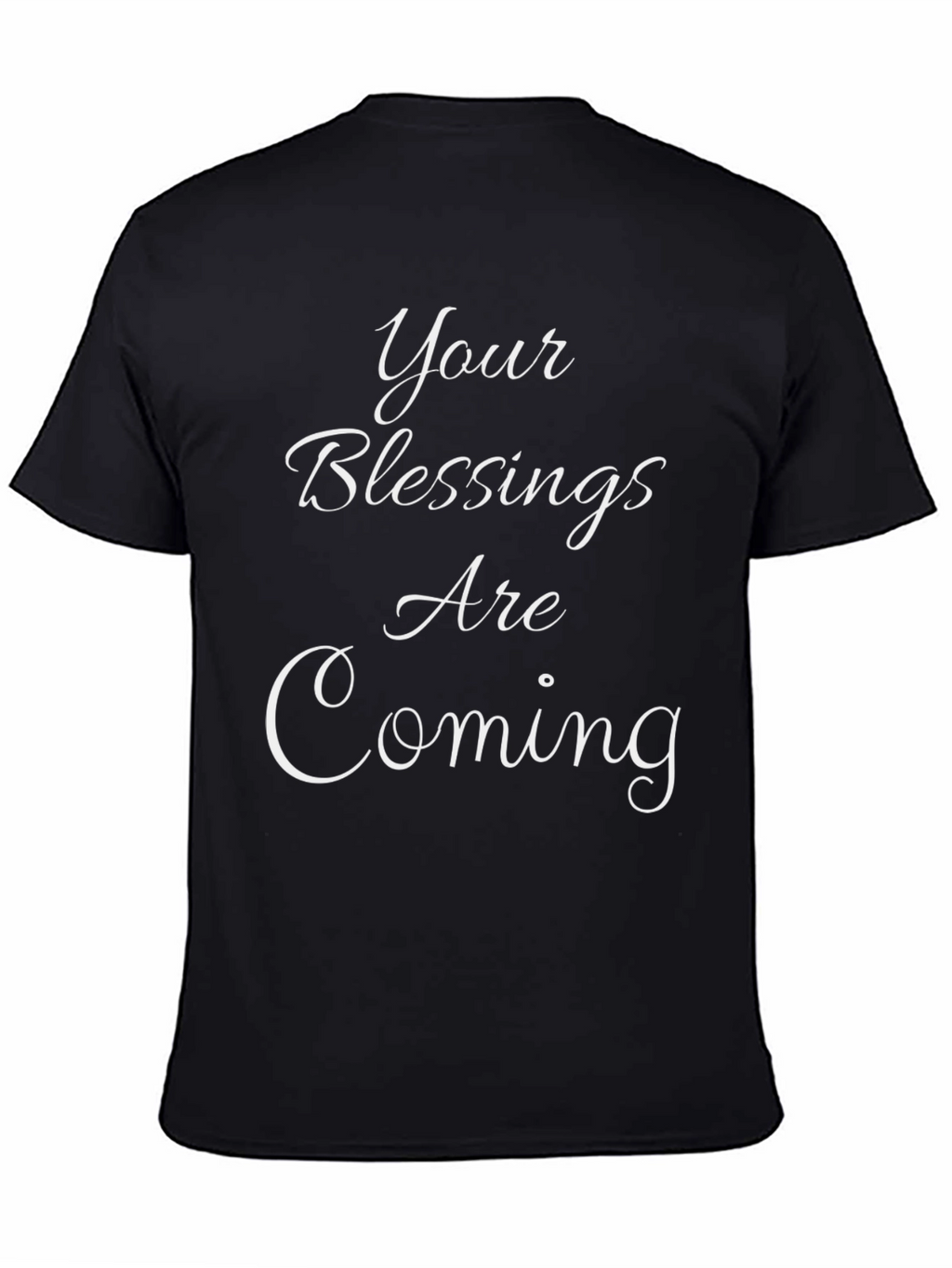 Blessings Coming Black Graphic Tee