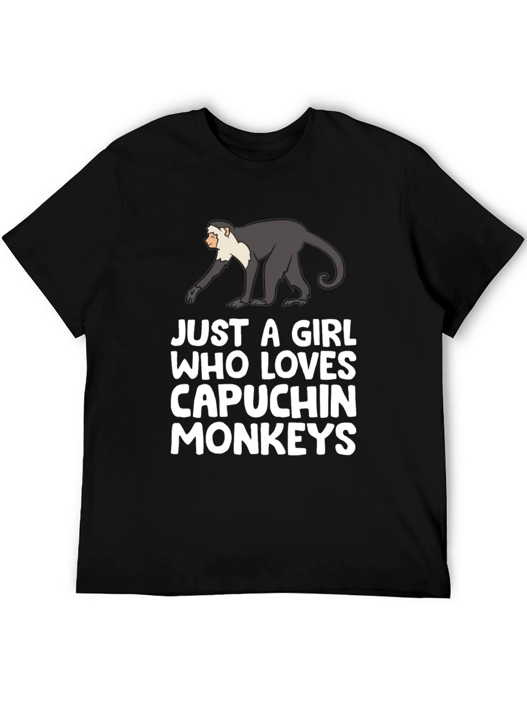 Capuchin Monkey Lover T-Shirt - Black