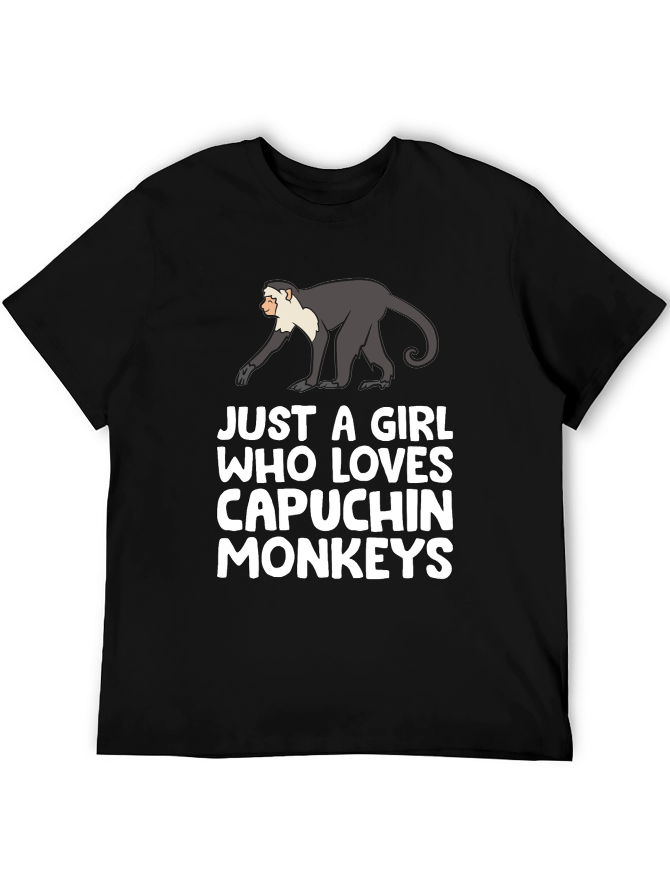 Capuchin Monkey Lover T-Shirt - Black