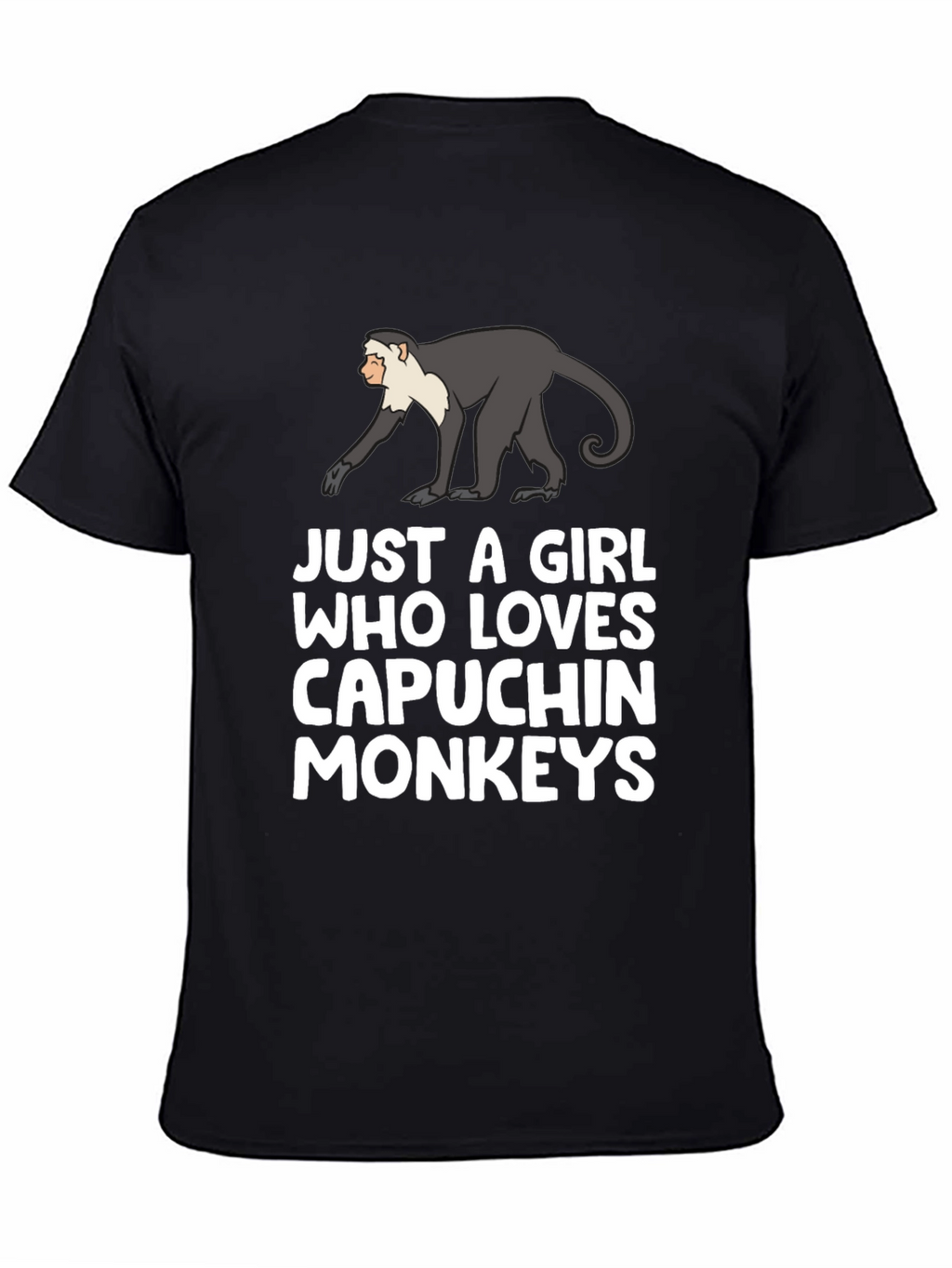 Capuchin Monkey Lover T-Shirt - Black