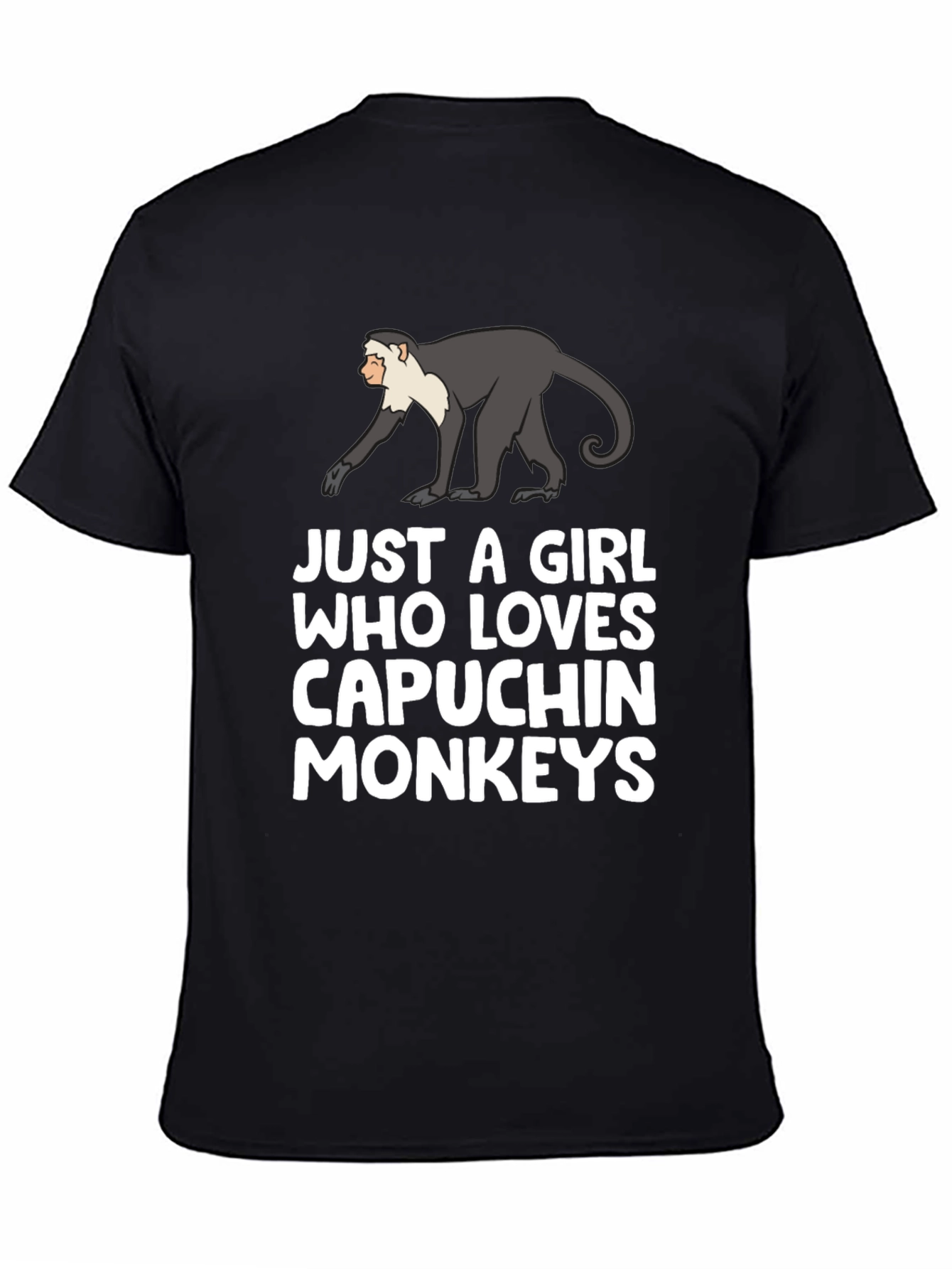 Capuchin Monkey Lover T-Shirt - Black