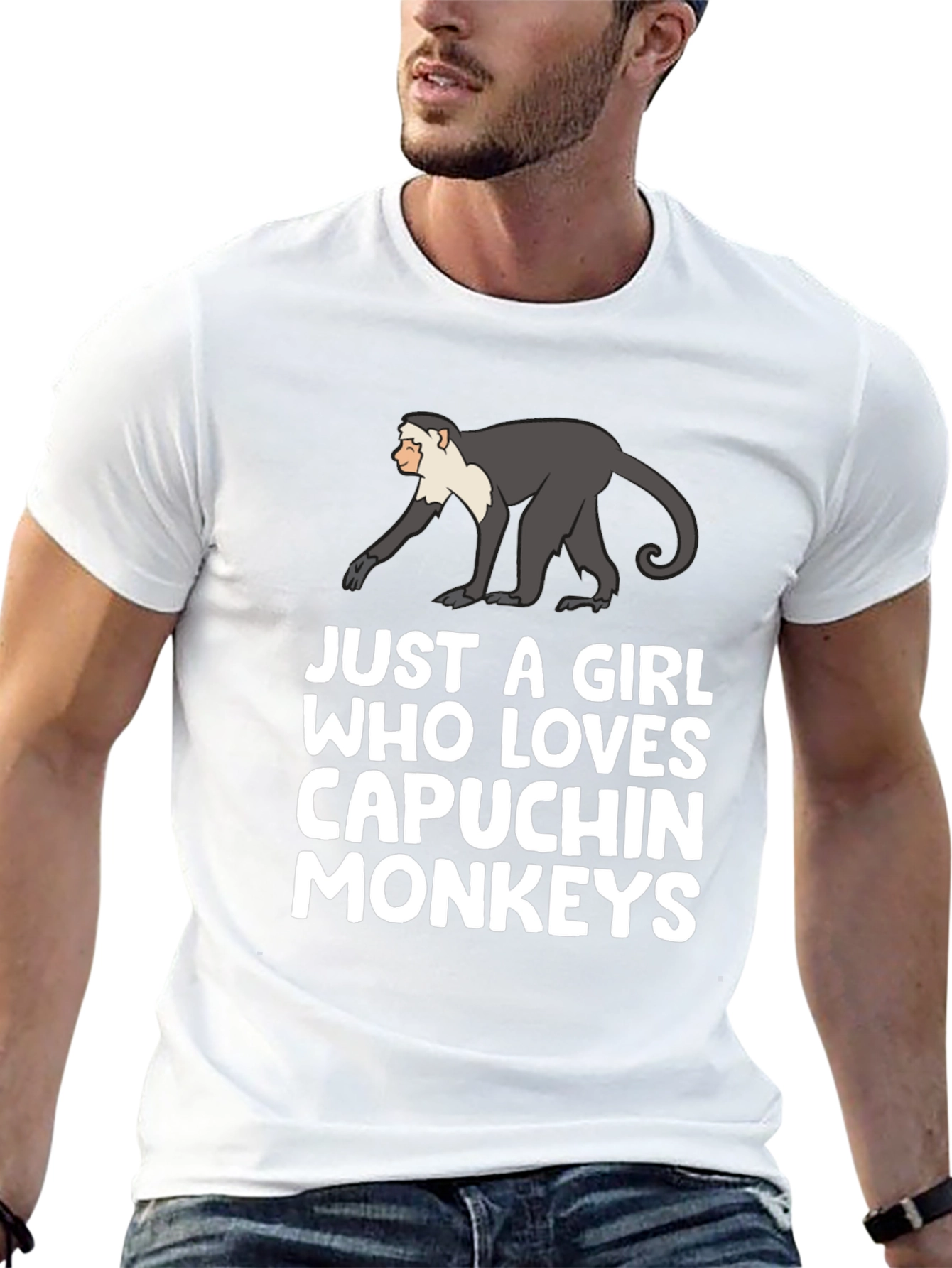Capuchin Monkey Lover T-Shirt - Black