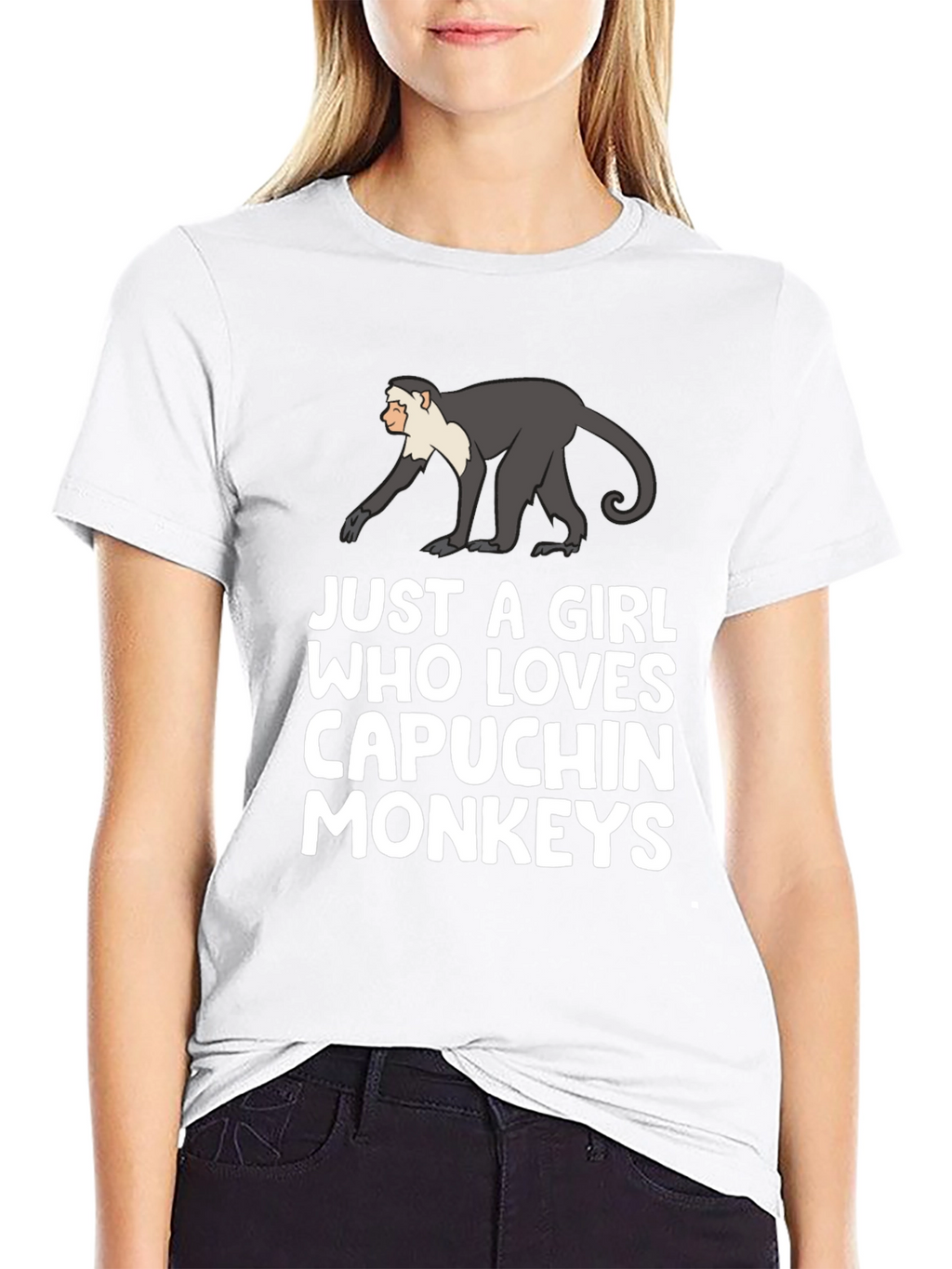Capuchin Monkey Lover T-Shirt - Black