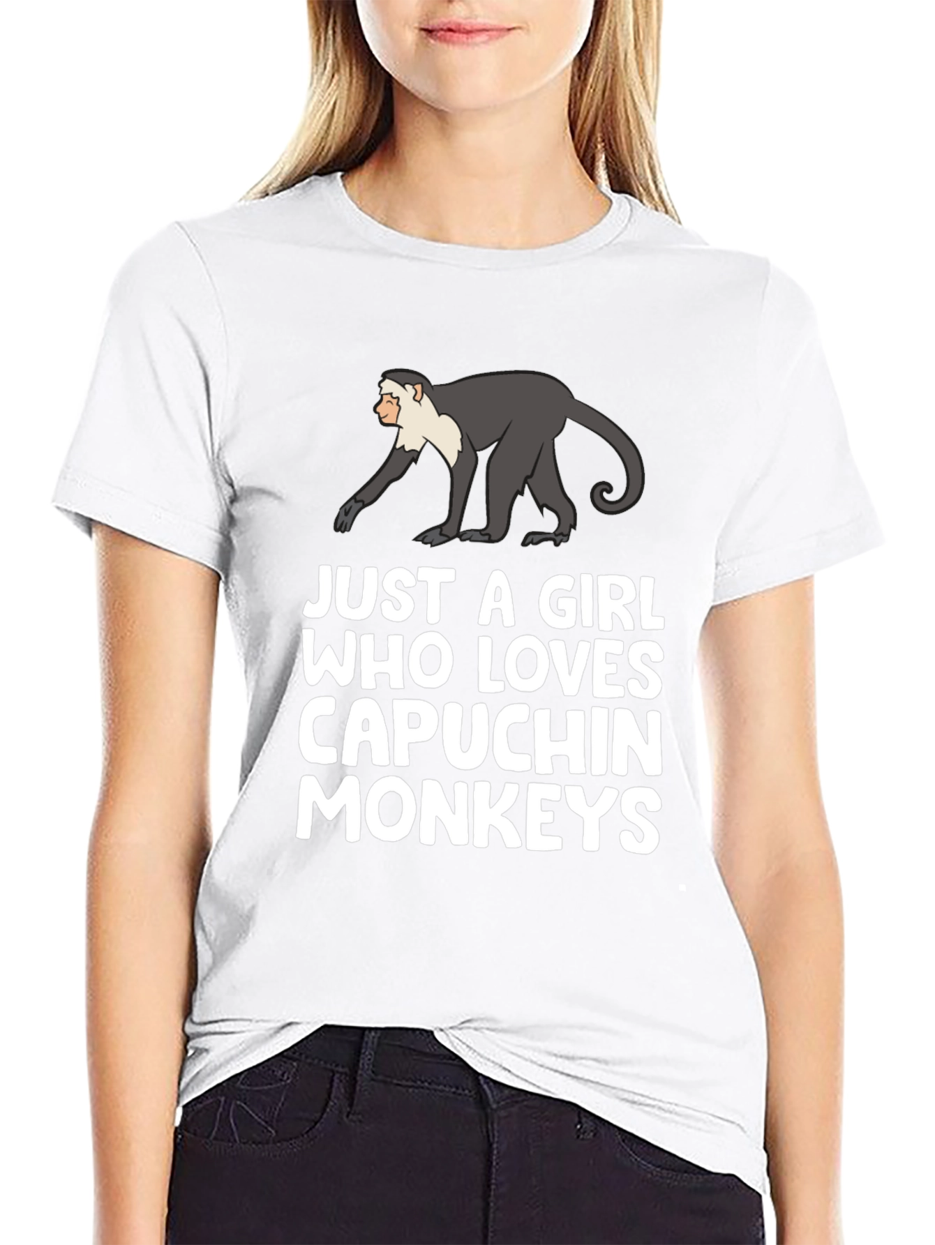 Capuchin Monkey Lover T-Shirt - Black
