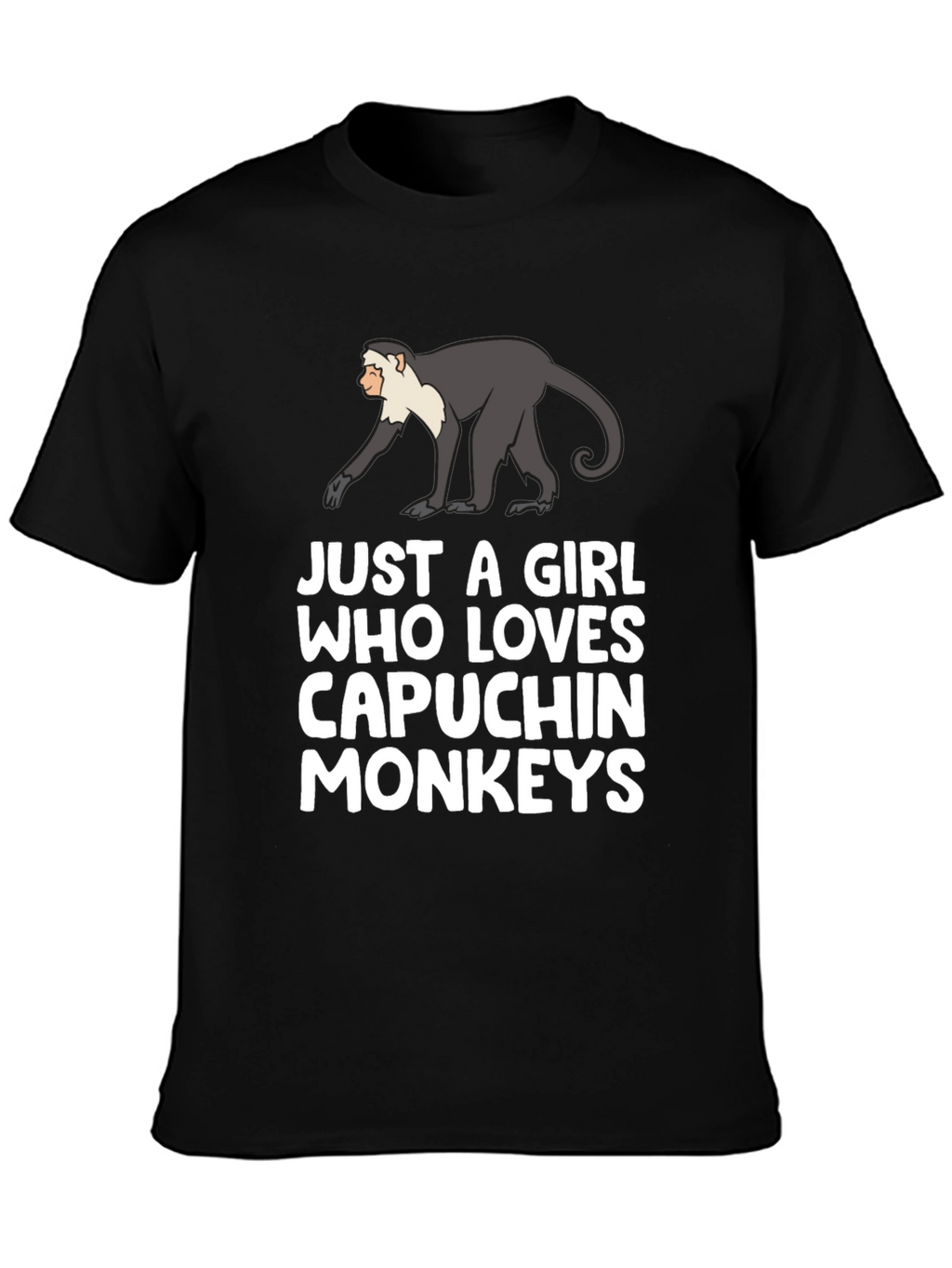 Capuchin Monkey Lover T-Shirt - Black