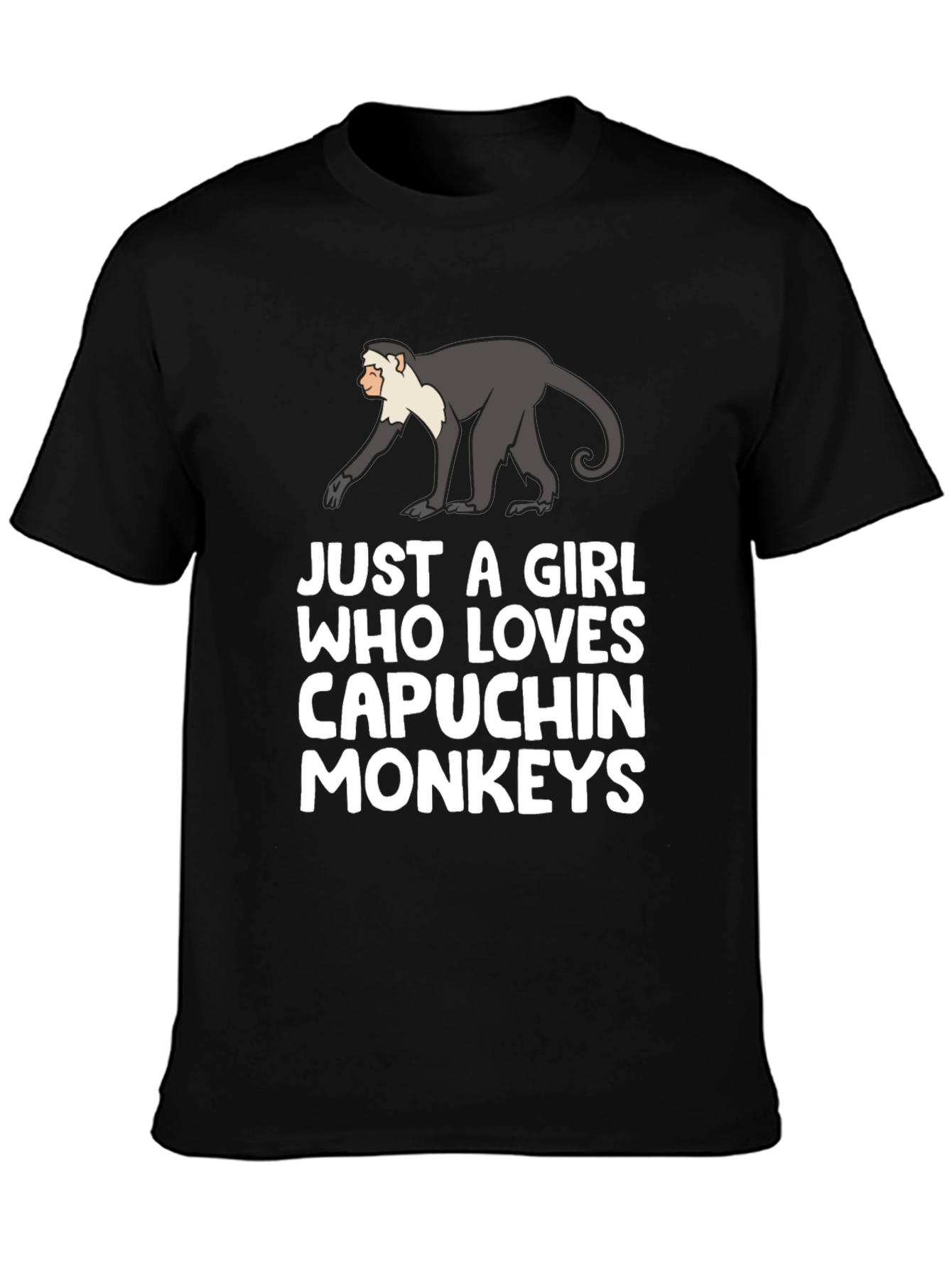 Capuchin Monkey Lover T-Shirt - Black