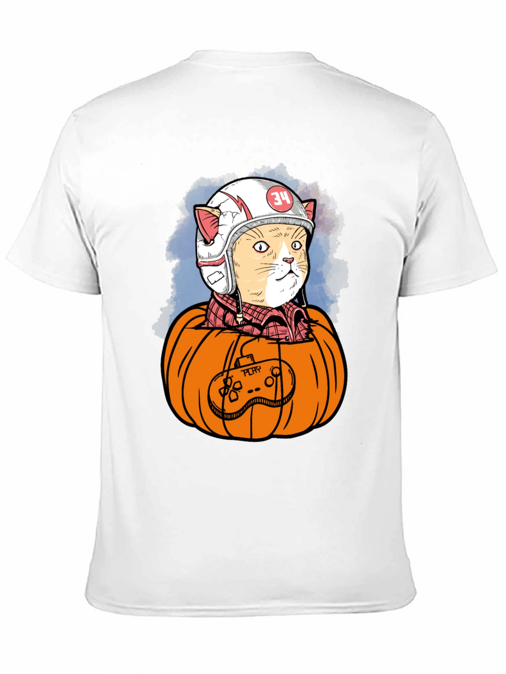 Cat Gamer in Pumpkin T-Shirt
