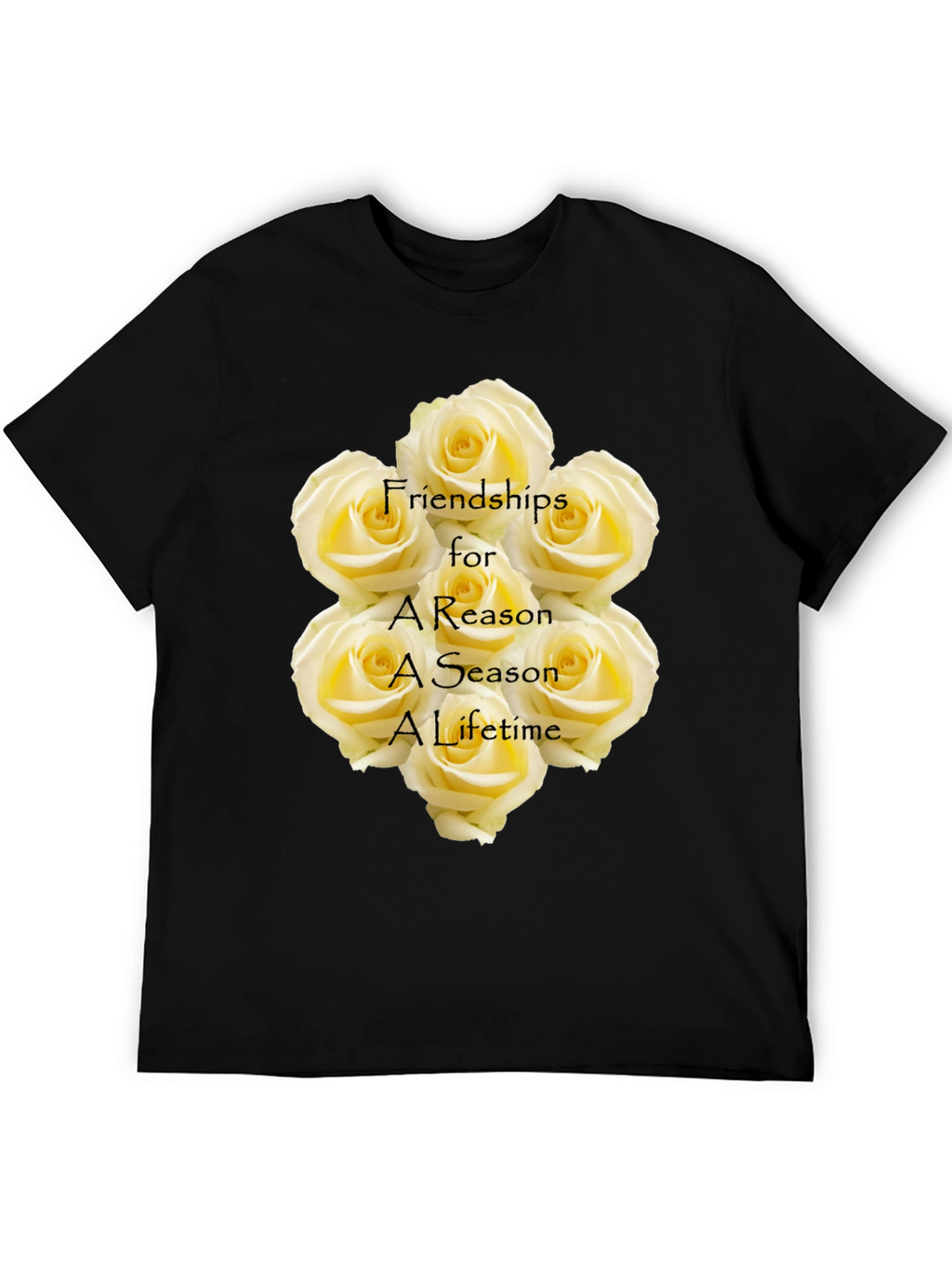 Friendship Roses Black T-Shirt