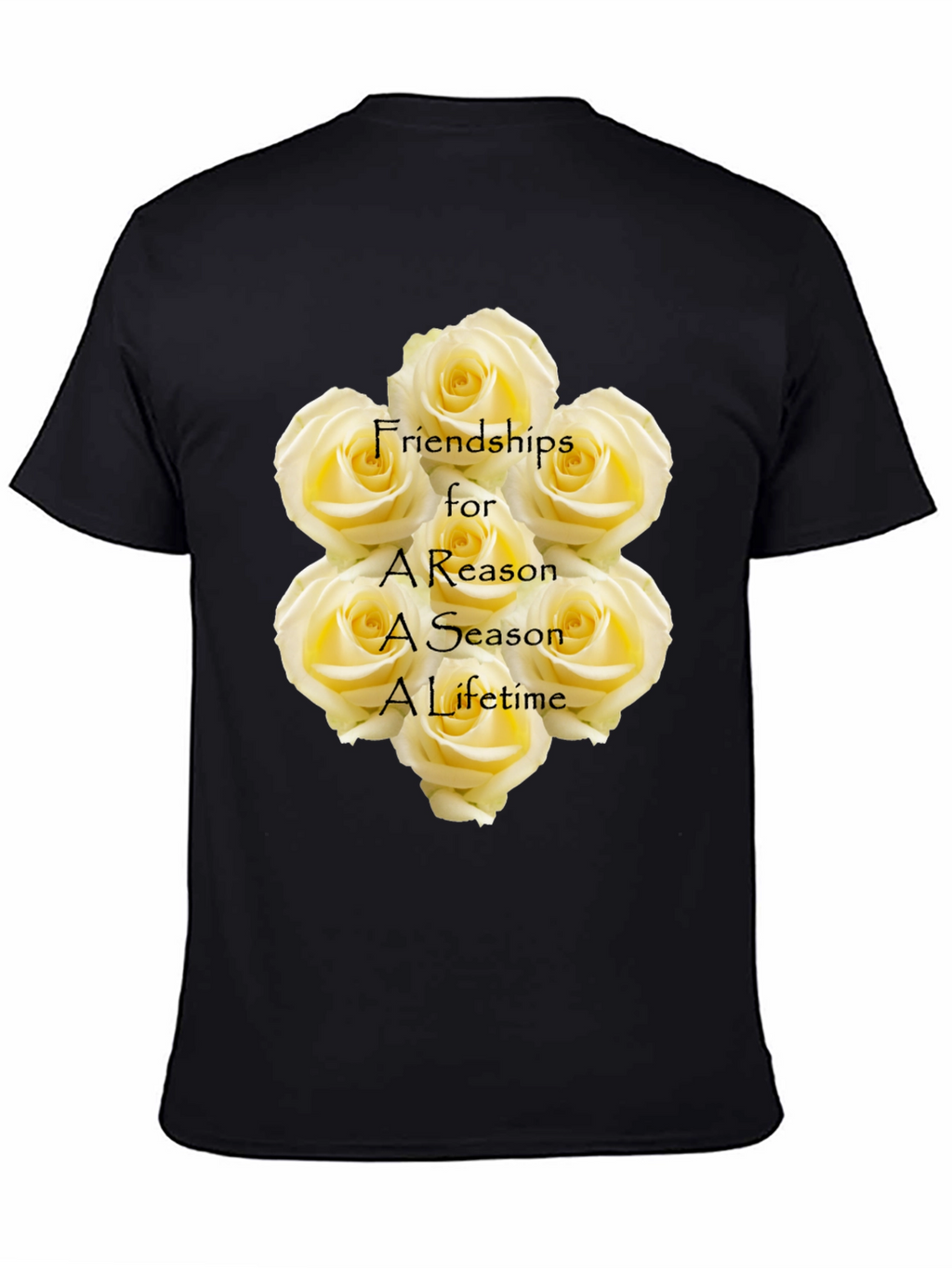 Friendship Roses Black T-Shirt
