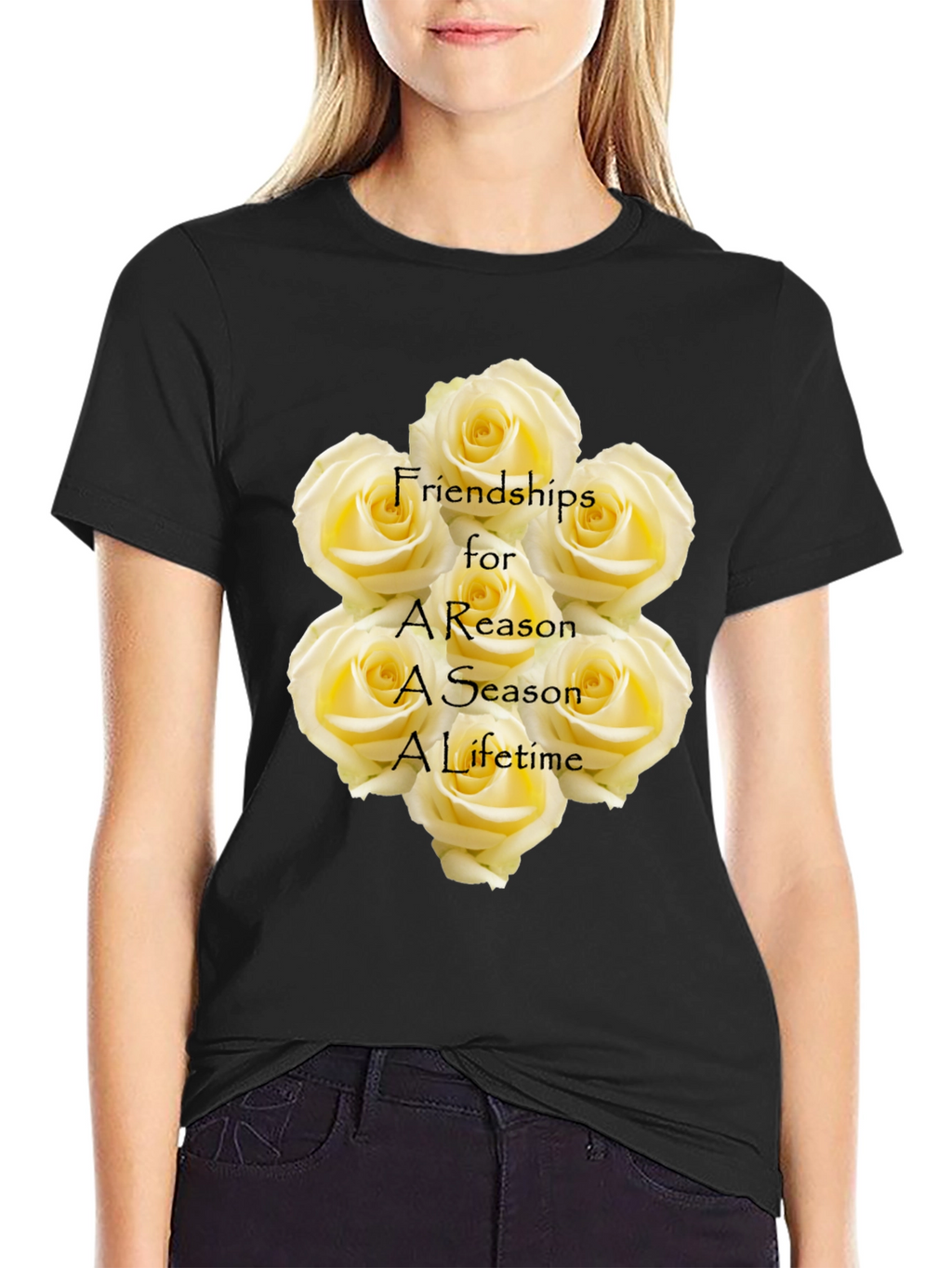 Friendship Roses Black T-Shirt