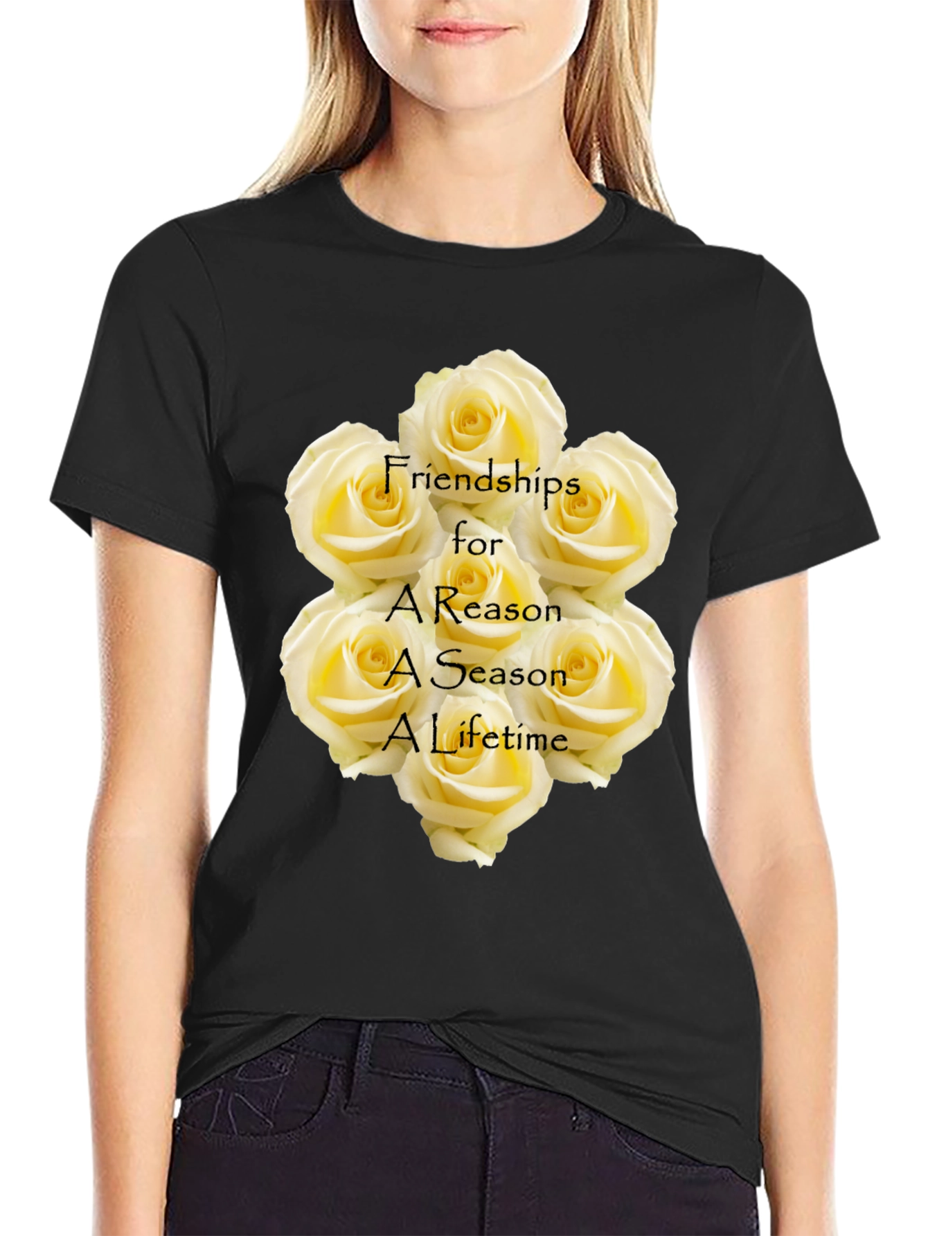 Friendship Roses Black T-Shirt