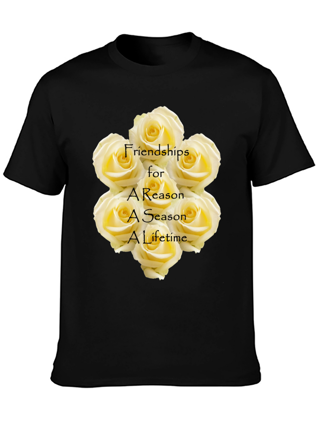 Friendship Roses Black T-Shirt