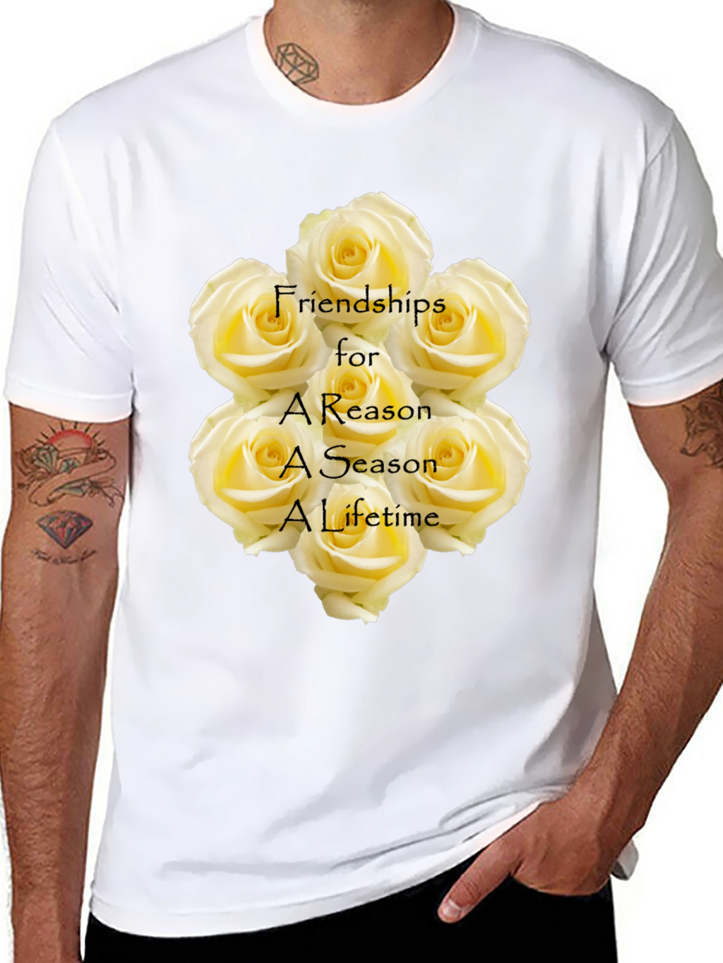 Friendship Roses Black T-Shirt