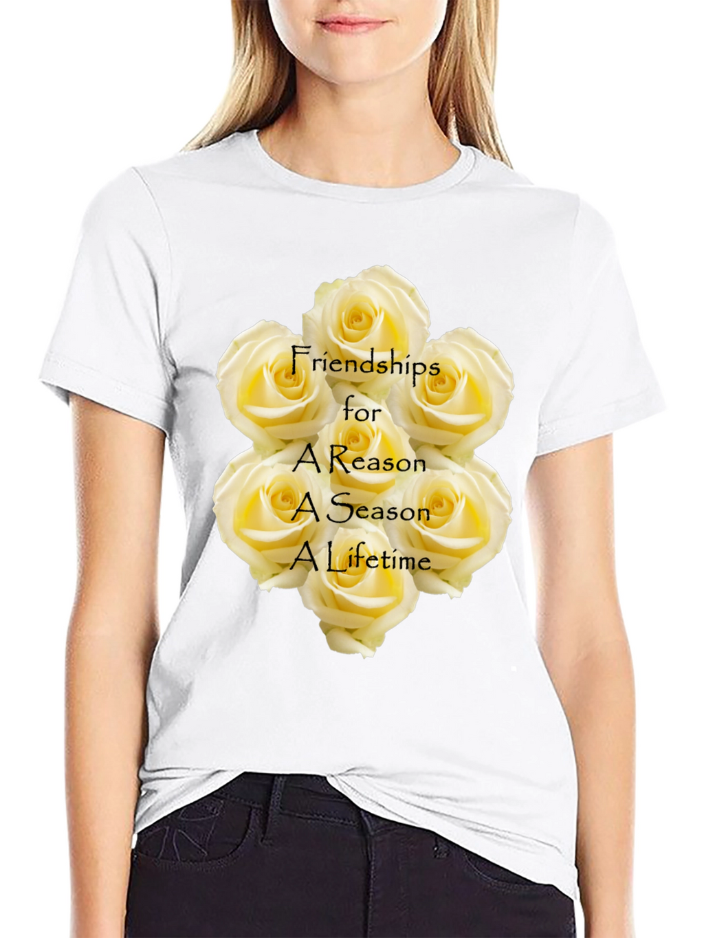 Friendship Roses Black T-Shirt