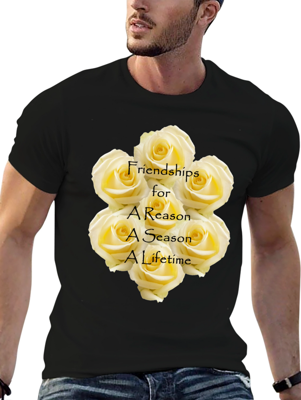 Friendship Roses Black T-Shirt