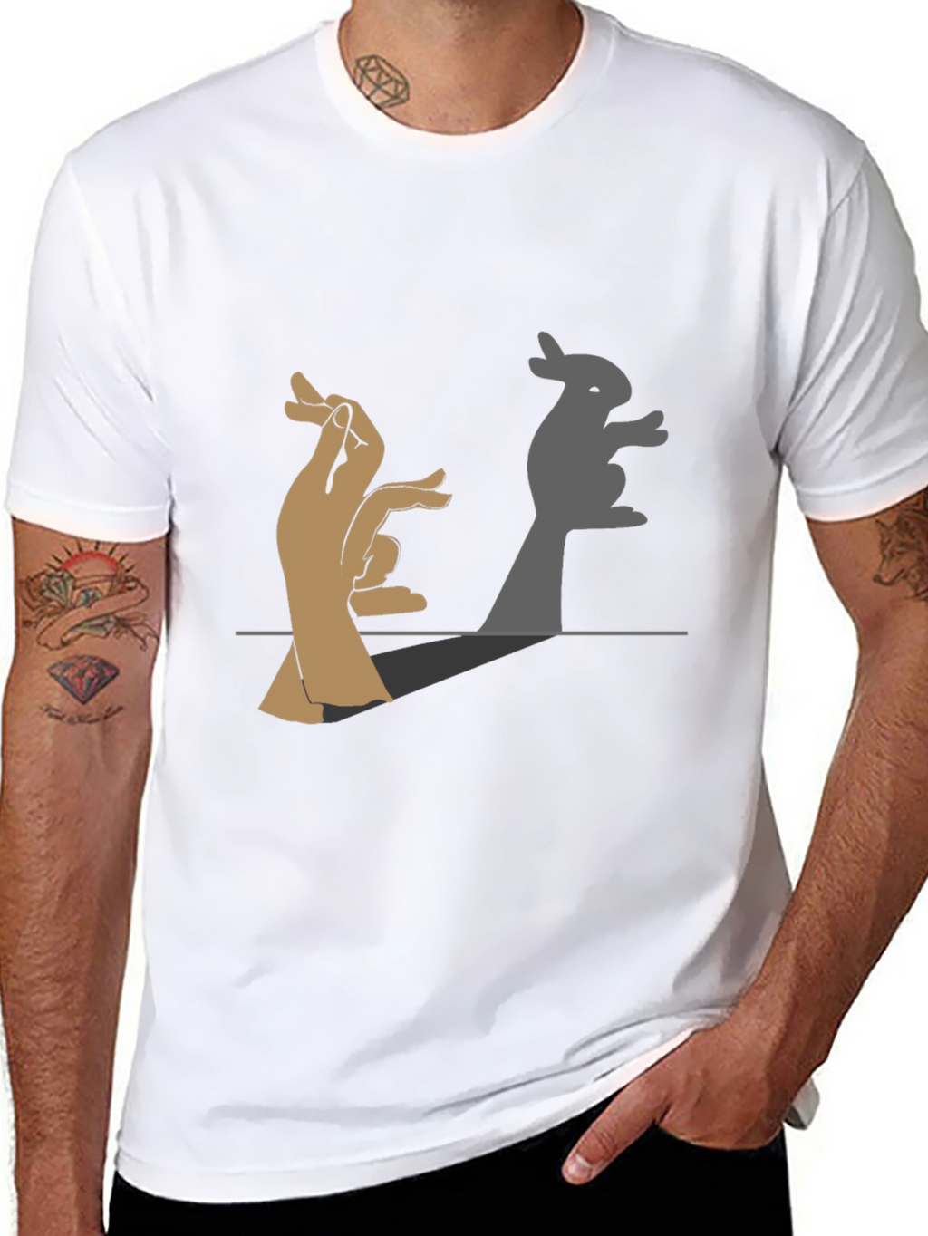 Bunny Shadow Hand Puppet Graphic Tee