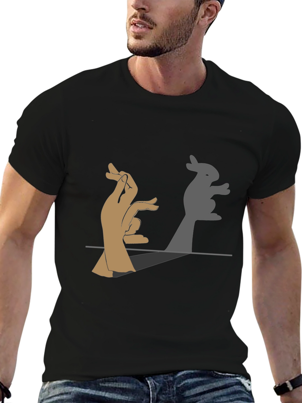 Bunny Shadow Hand Puppet Graphic Tee