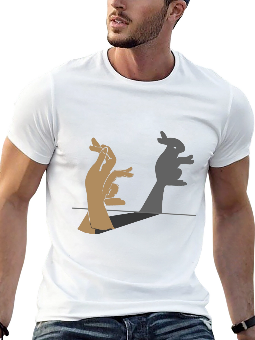 Bunny Shadow Hand Puppet Graphic Tee