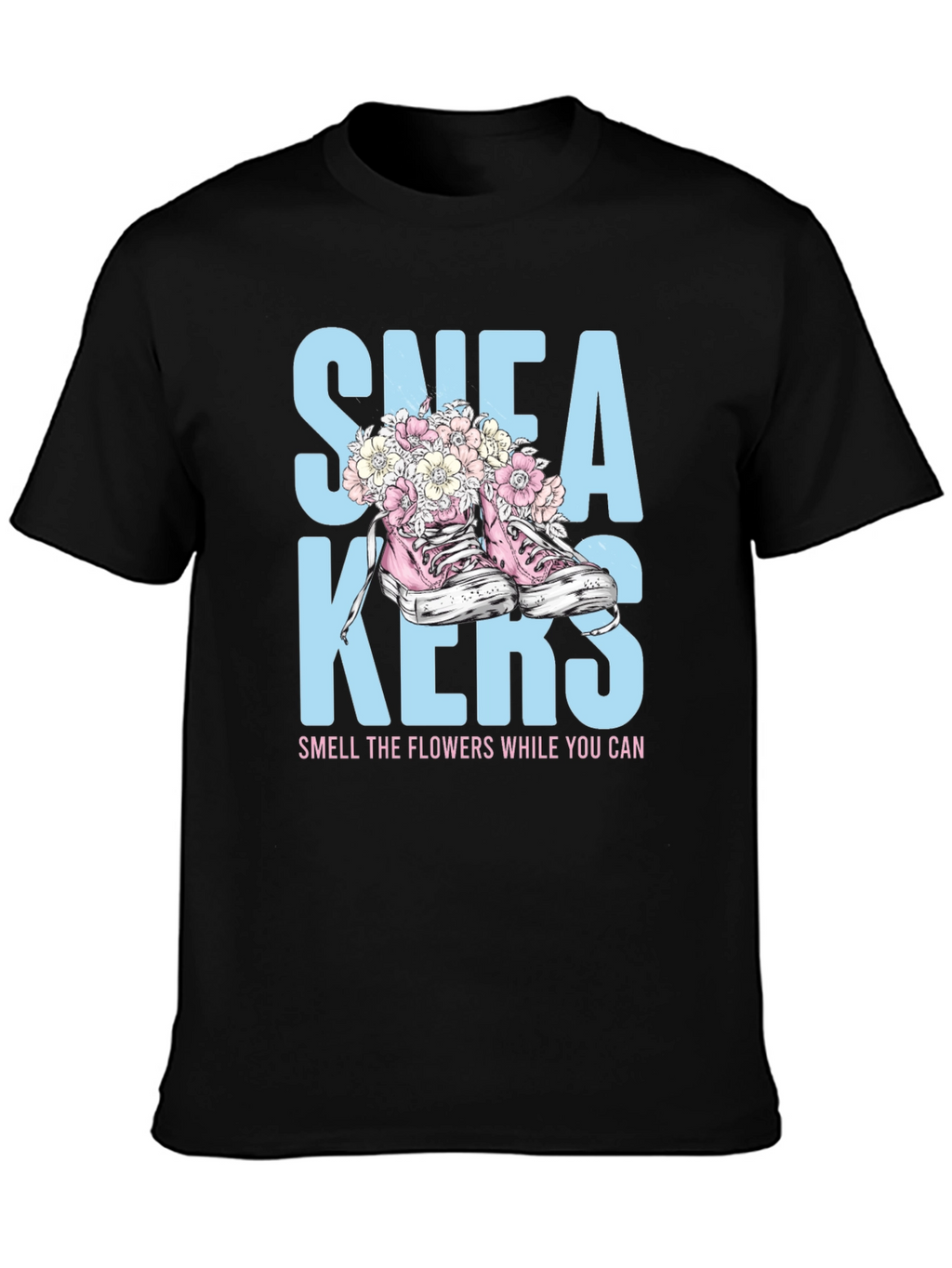 Sneakers and Flowers Graphic Tee
