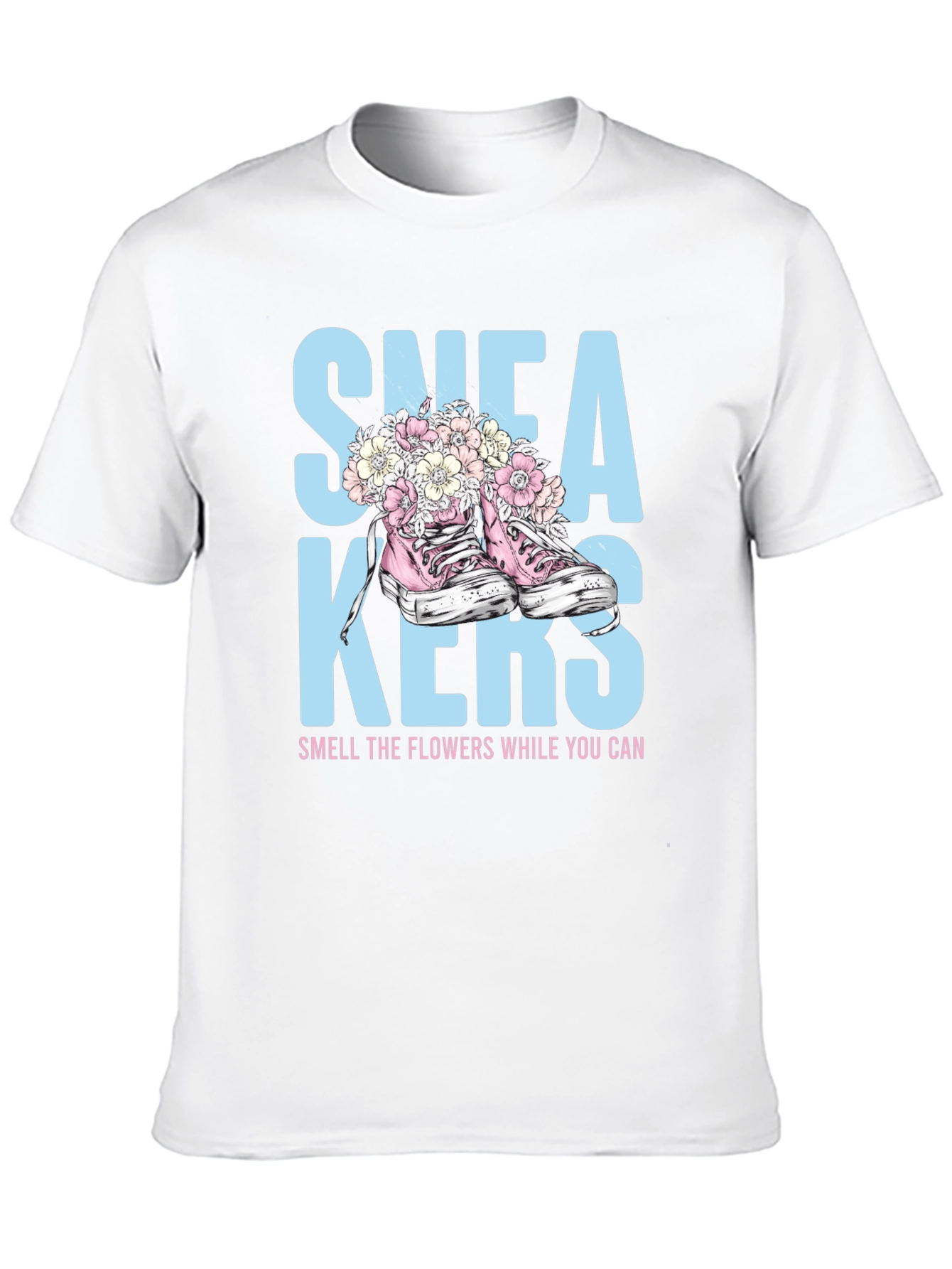 Sneakers and Flowers Graphic Tee