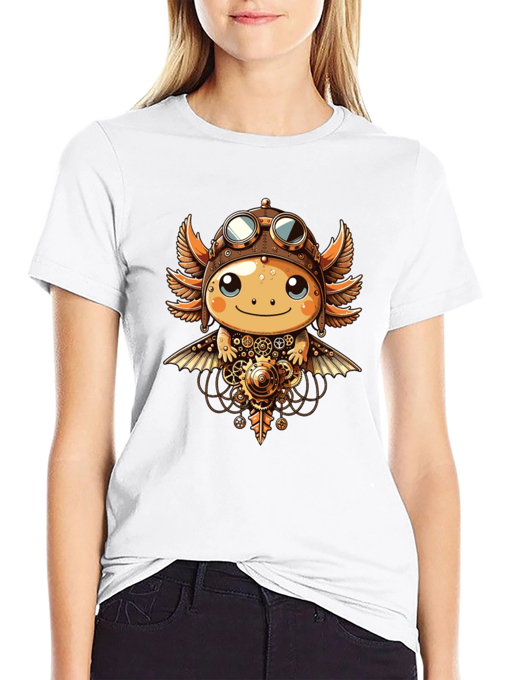 Steampunk Axolotl Graphic Tee