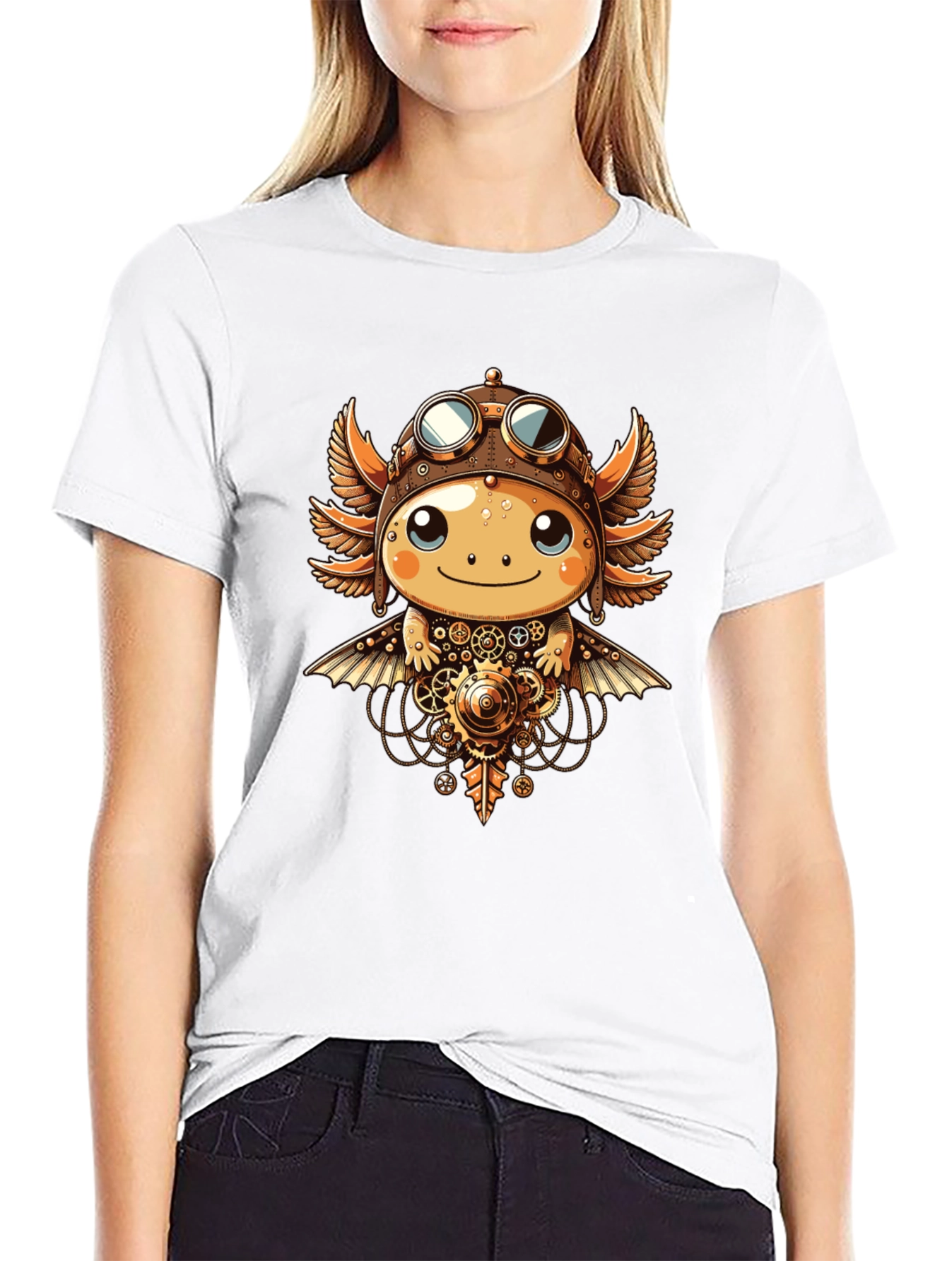 Steampunk Axolotl Graphic Tee
