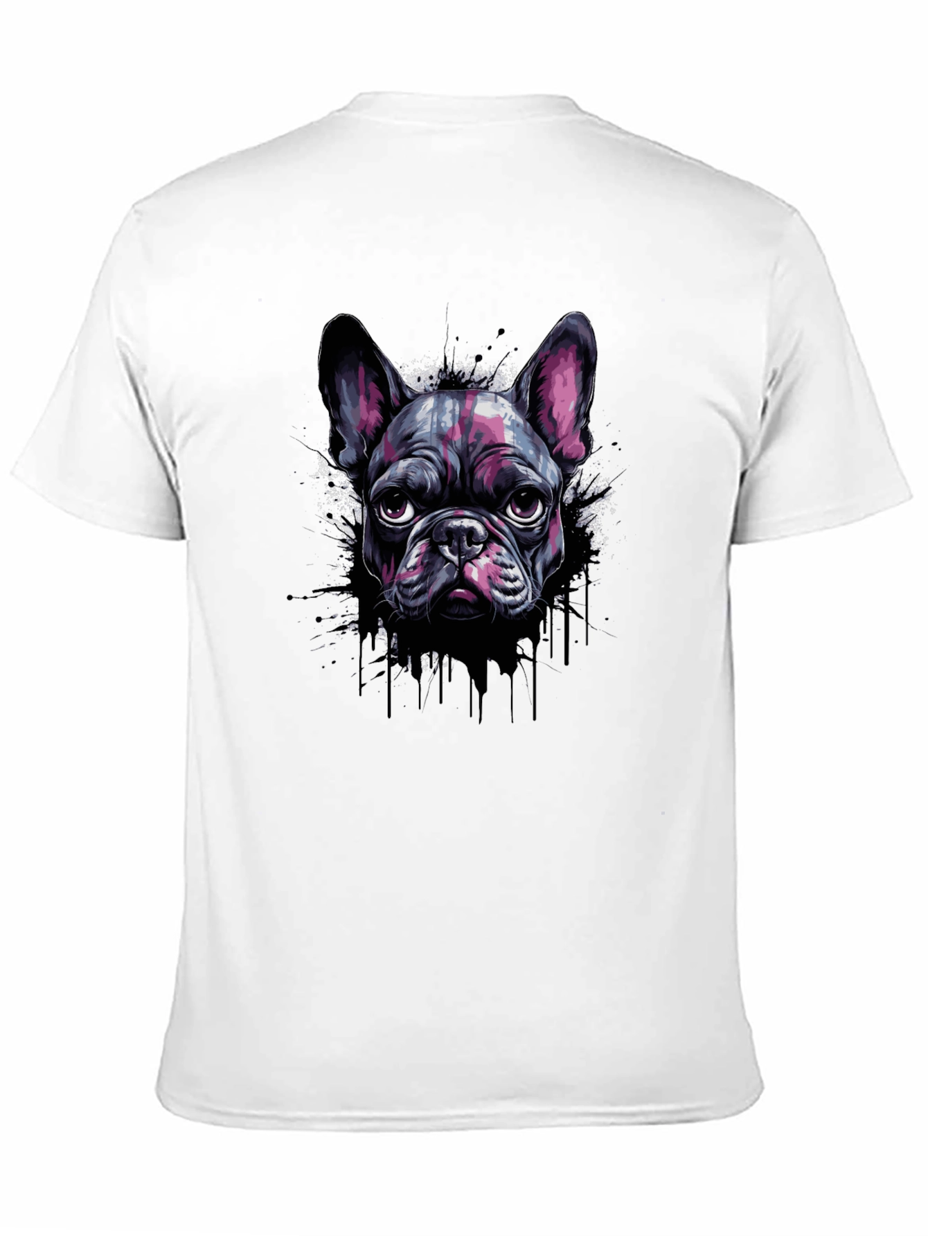 Cool French Bulldog Graphic Print Black T-Shirt