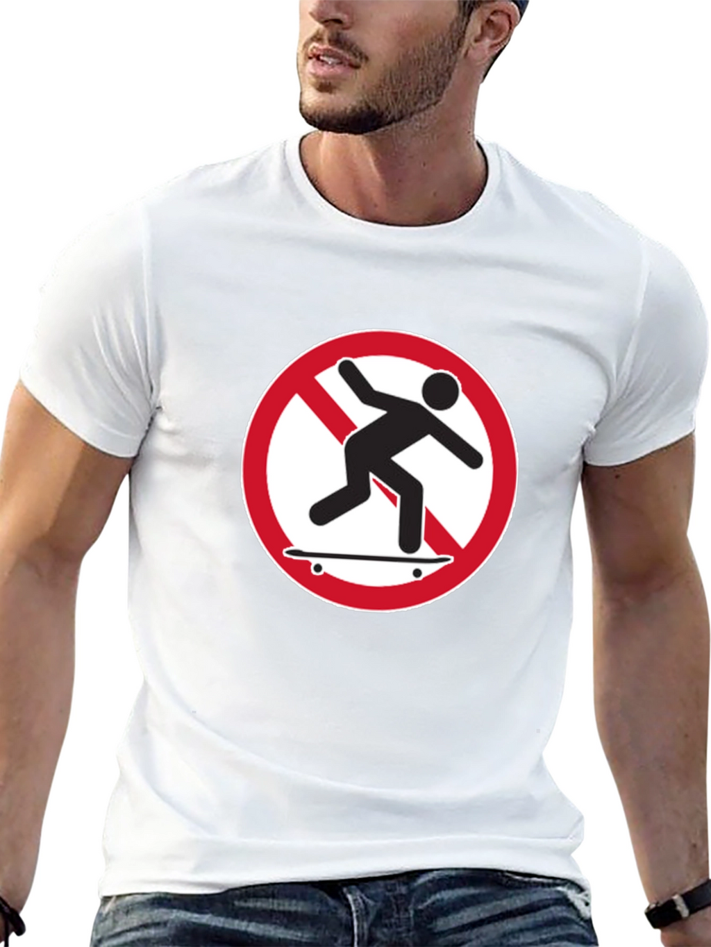 No Skateboarding T-Shirt - Black Graphic Tee