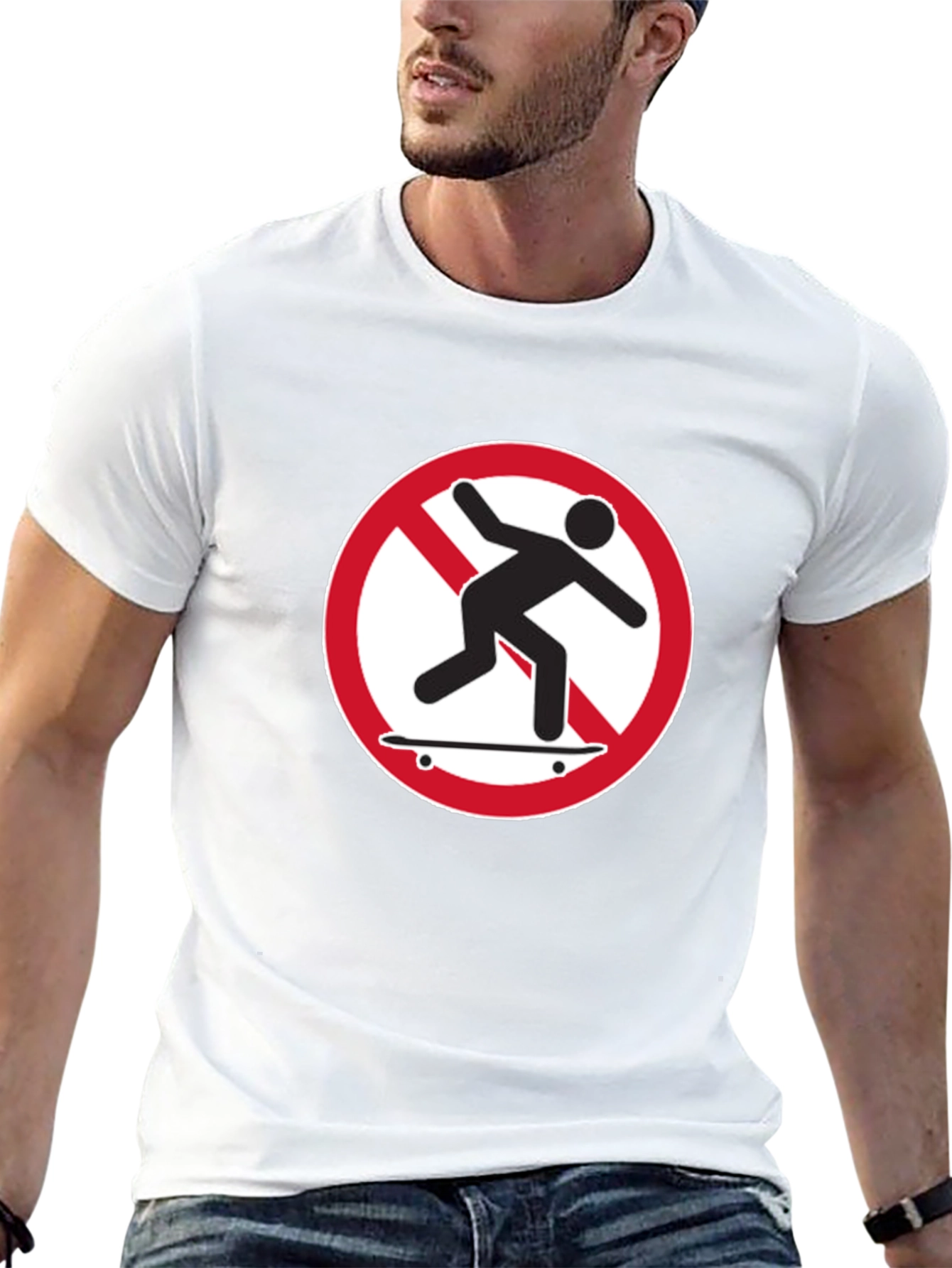 No Skateboarding T-Shirt - Black Graphic Tee