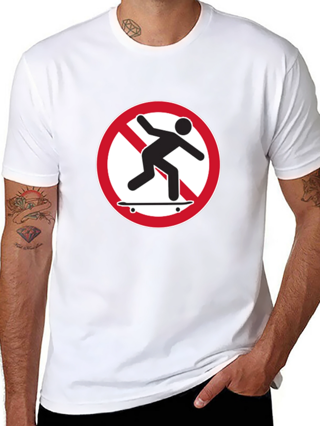 No Skateboarding T-Shirt - Black Graphic Tee