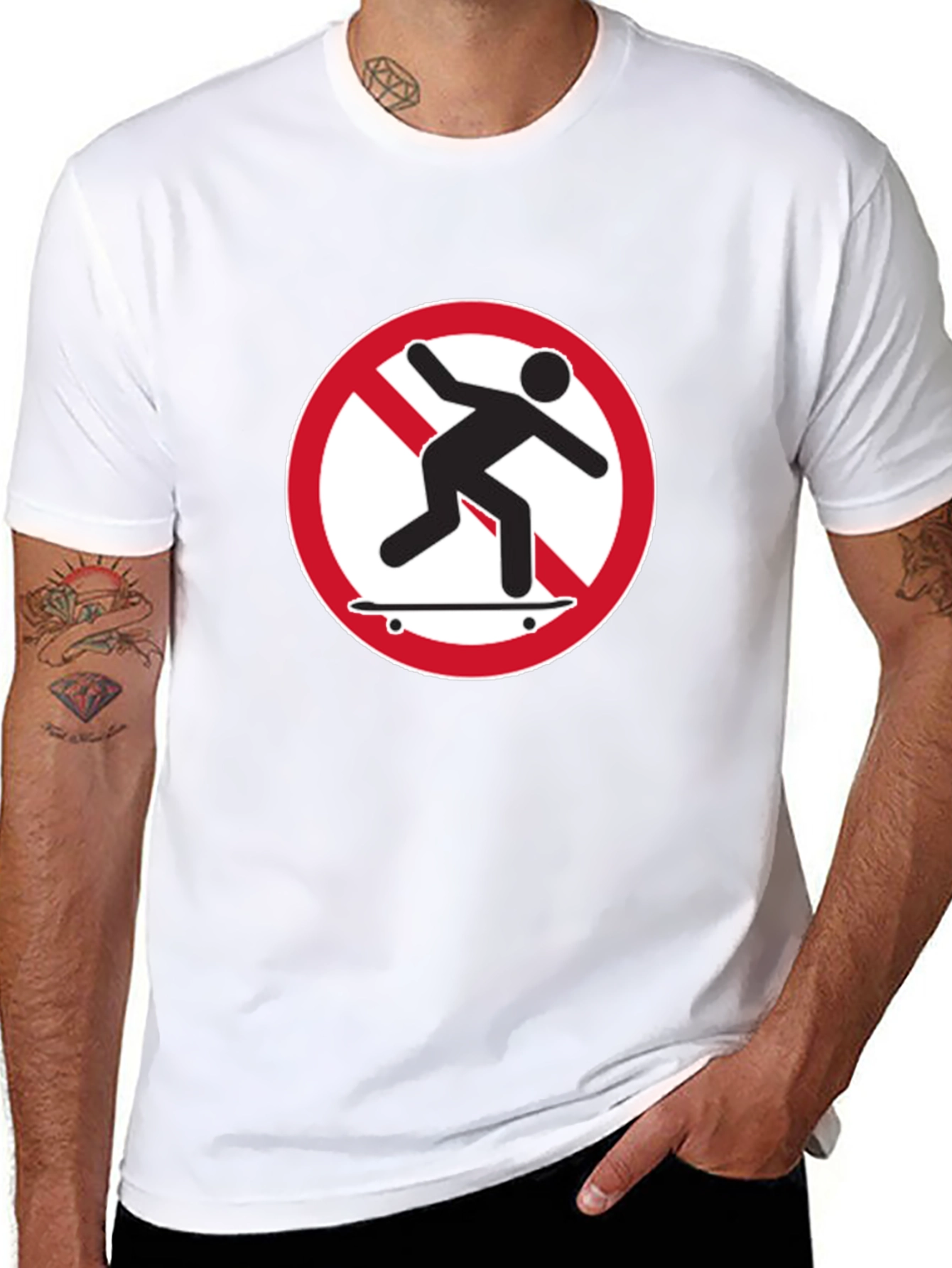 No Skateboarding T-Shirt - Black Graphic Tee