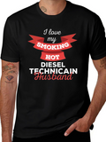 I Love My Smoking Hot Diesel Technician Husband T-Shirt