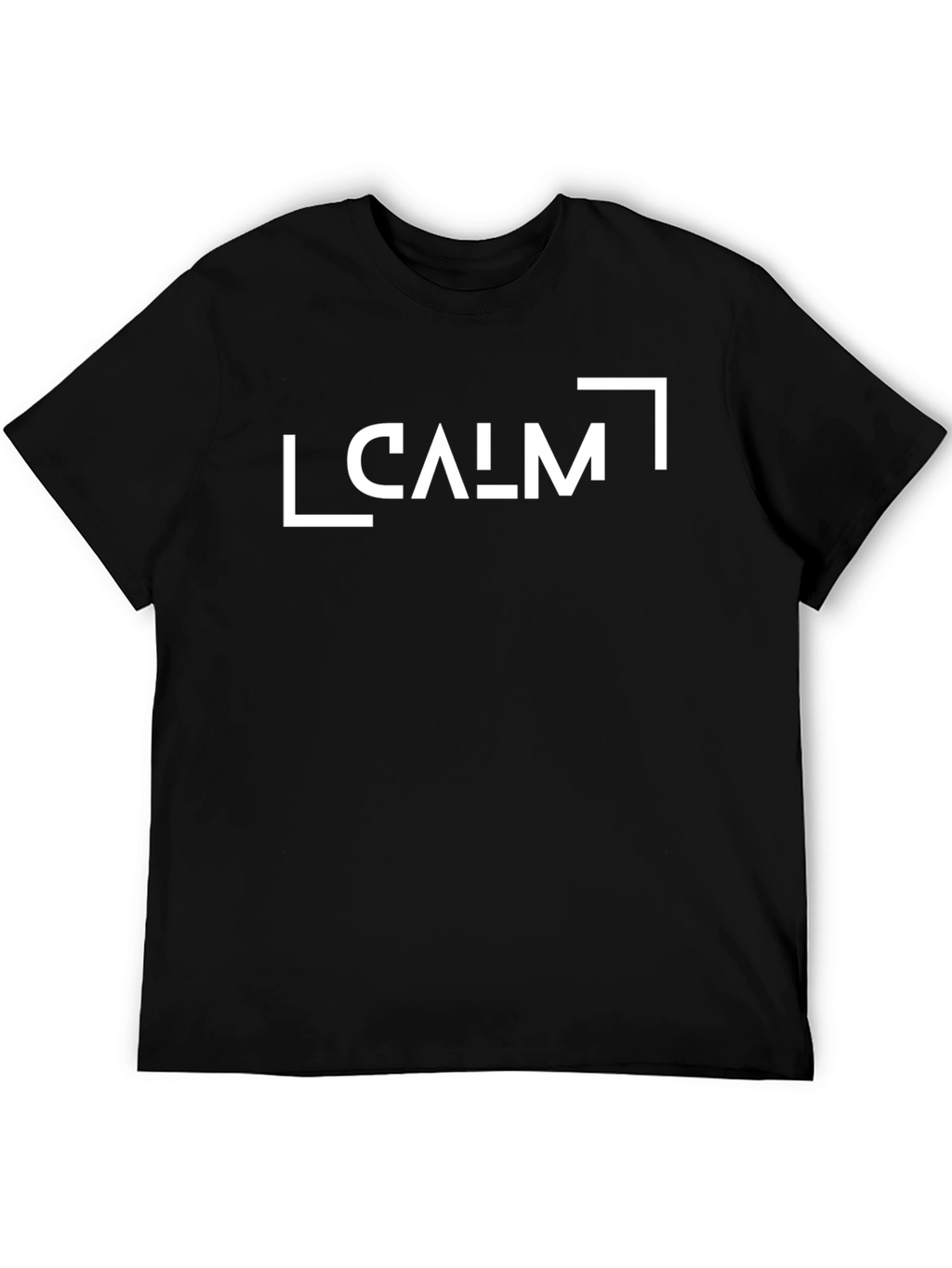Calm Graphic Tee - Black Cotton Blend Relaxed Fit