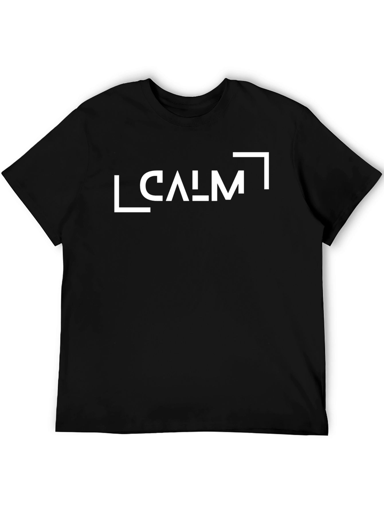 Calm Graphic Tee - Black Cotton Blend Relaxed Fit