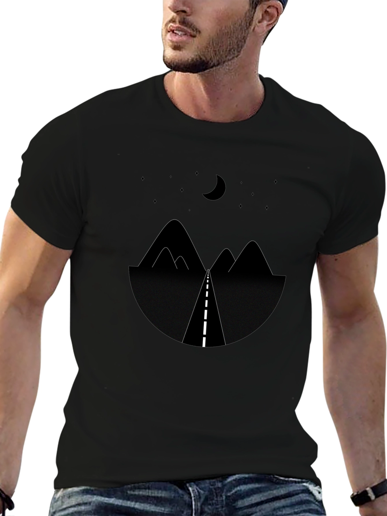 Night Road Graphic Tee - Modern Stylish T-Shirt