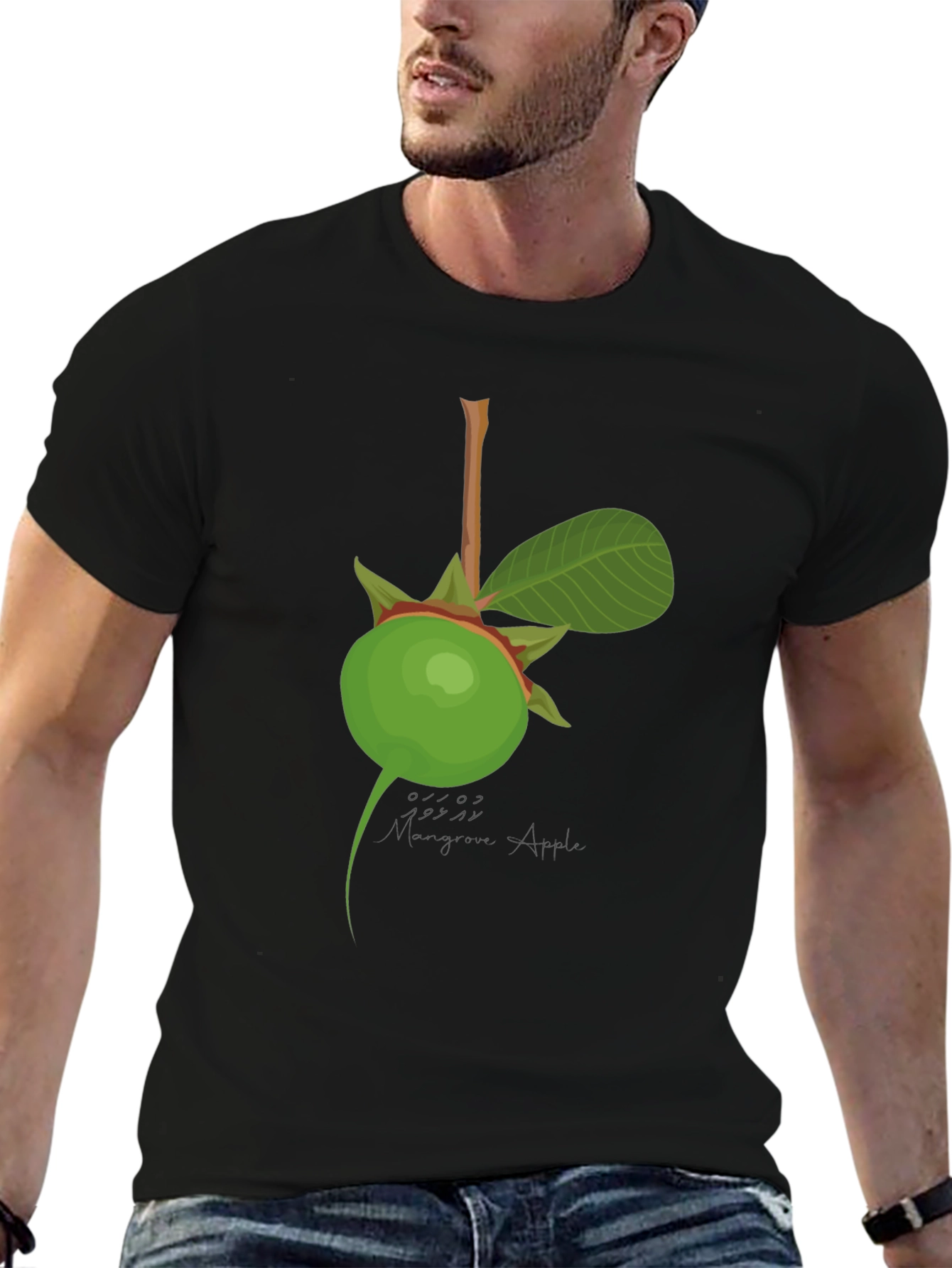 Margarine Apple Graphic Black T-Shirt