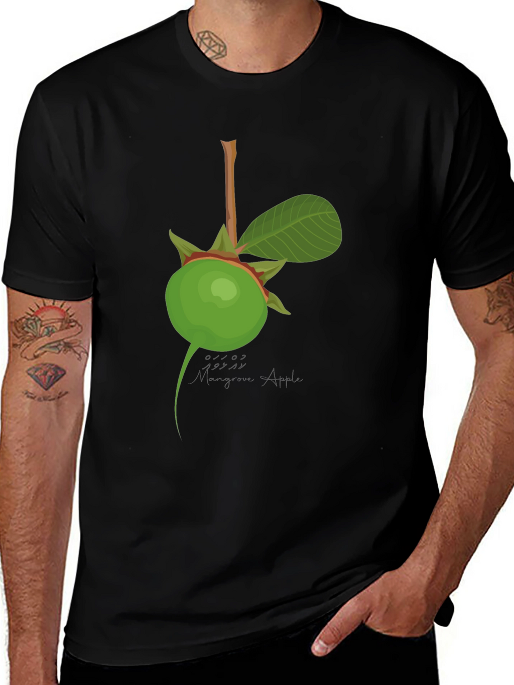 Margarine Apple Graphic Black T-Shirt