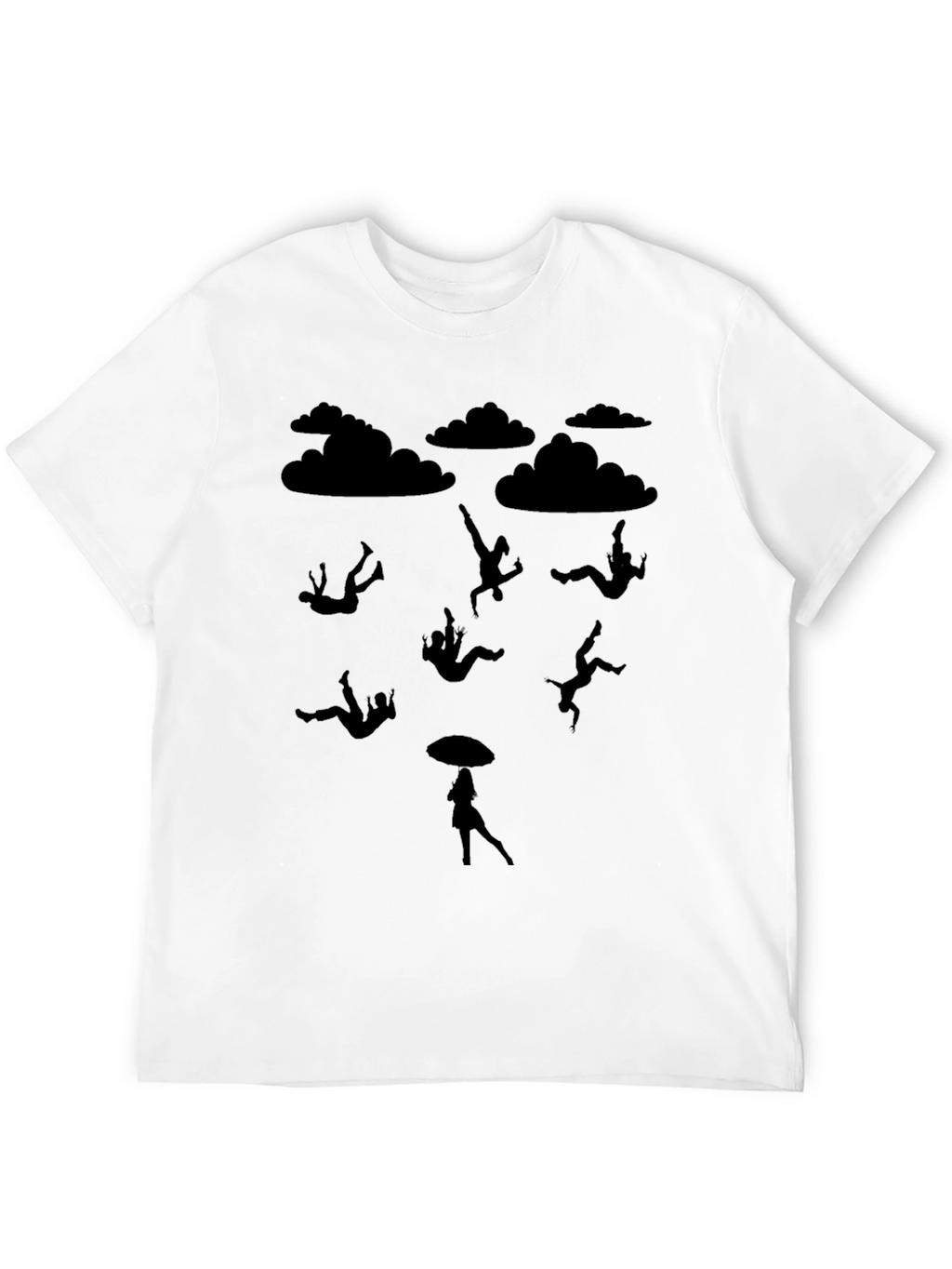 Falling People Graphic Tee - Black Cotton T-Shirt
