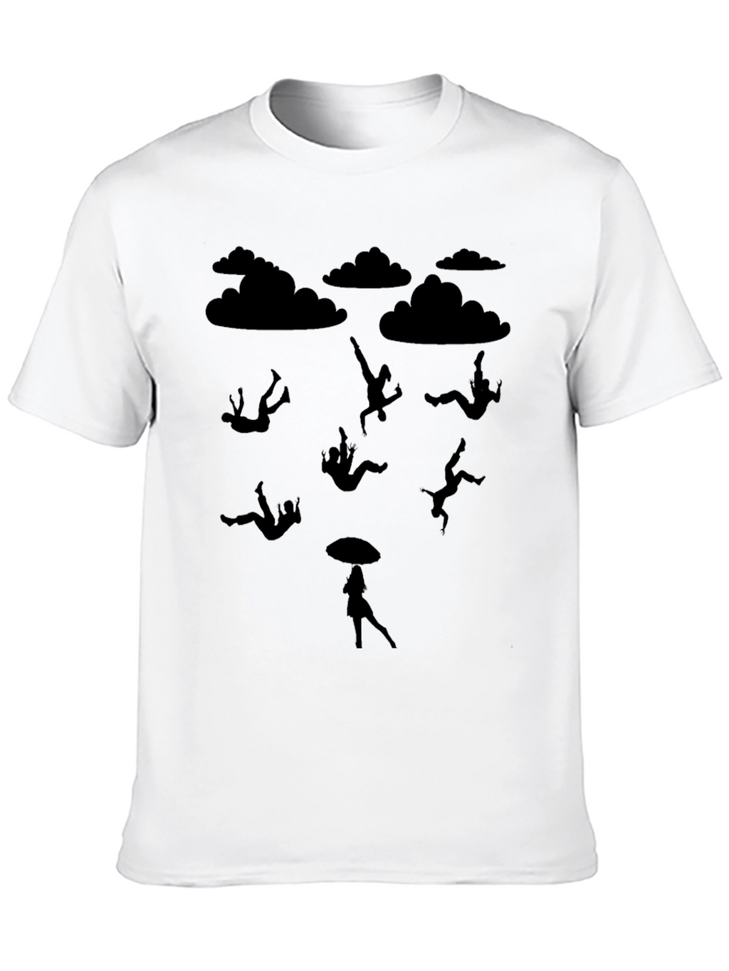 Falling People Graphic Tee - Black Cotton T-Shirt