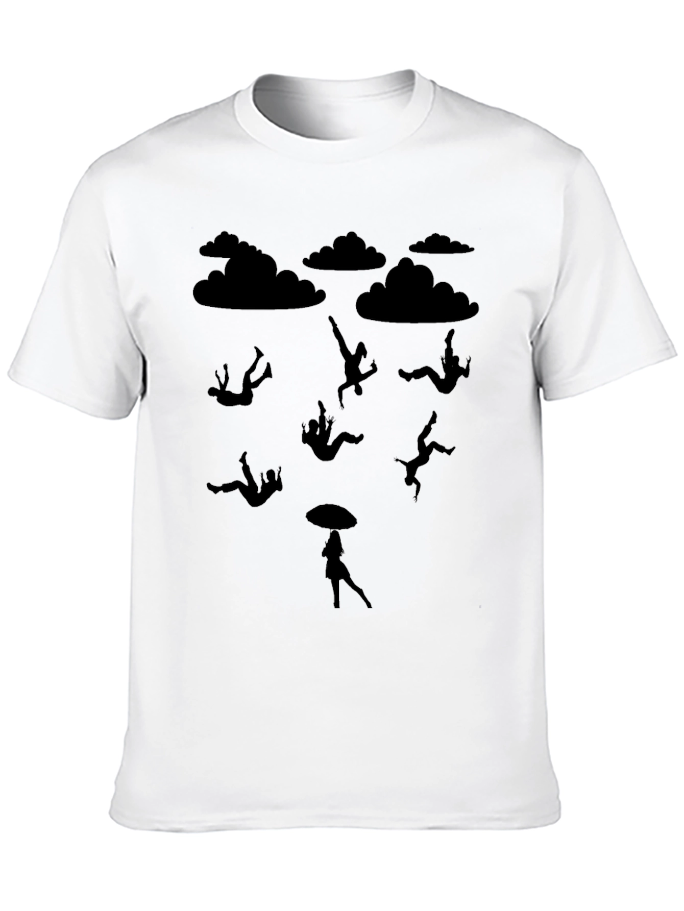 Falling People Graphic Tee - Black Cotton T-Shirt