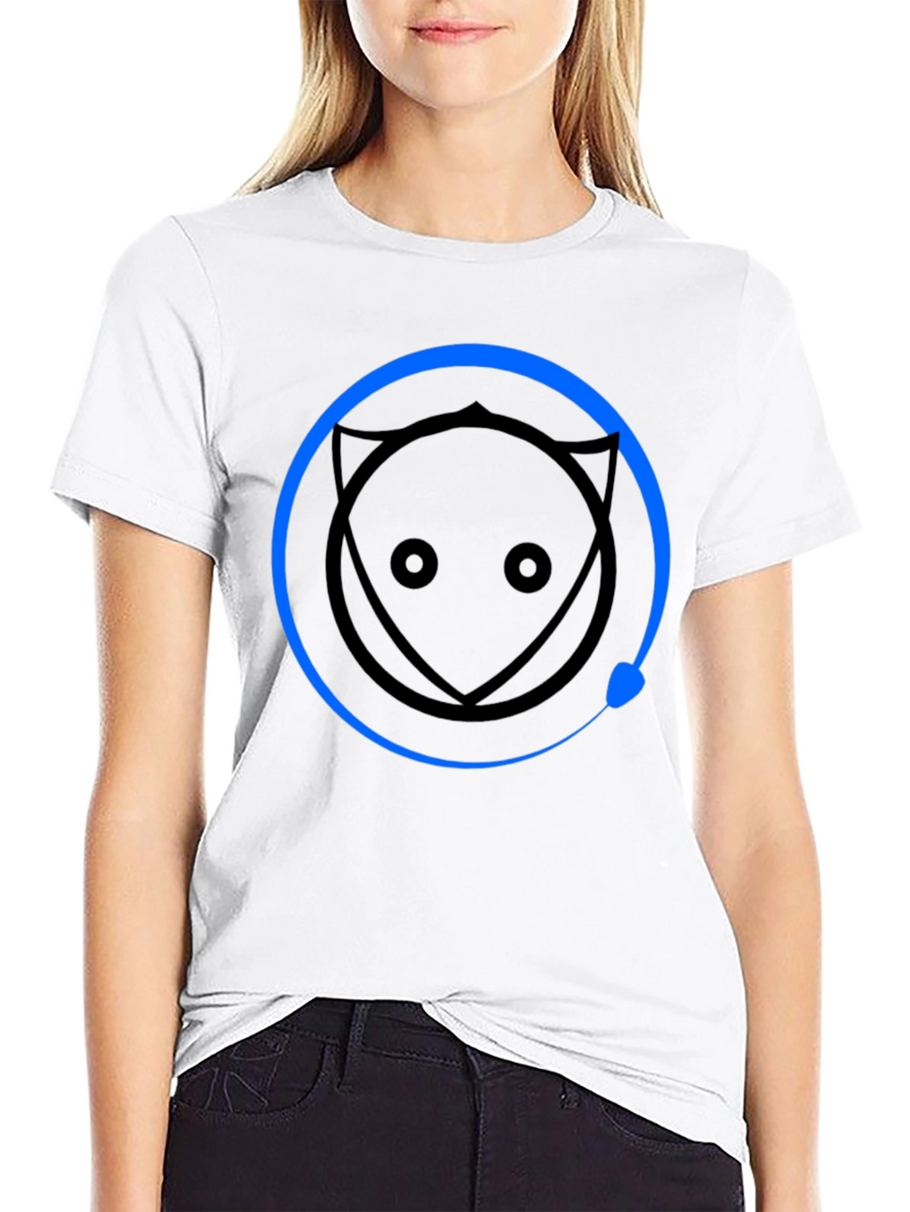 Abstract Cat Graphic Tee - Mens Black T-Shirt