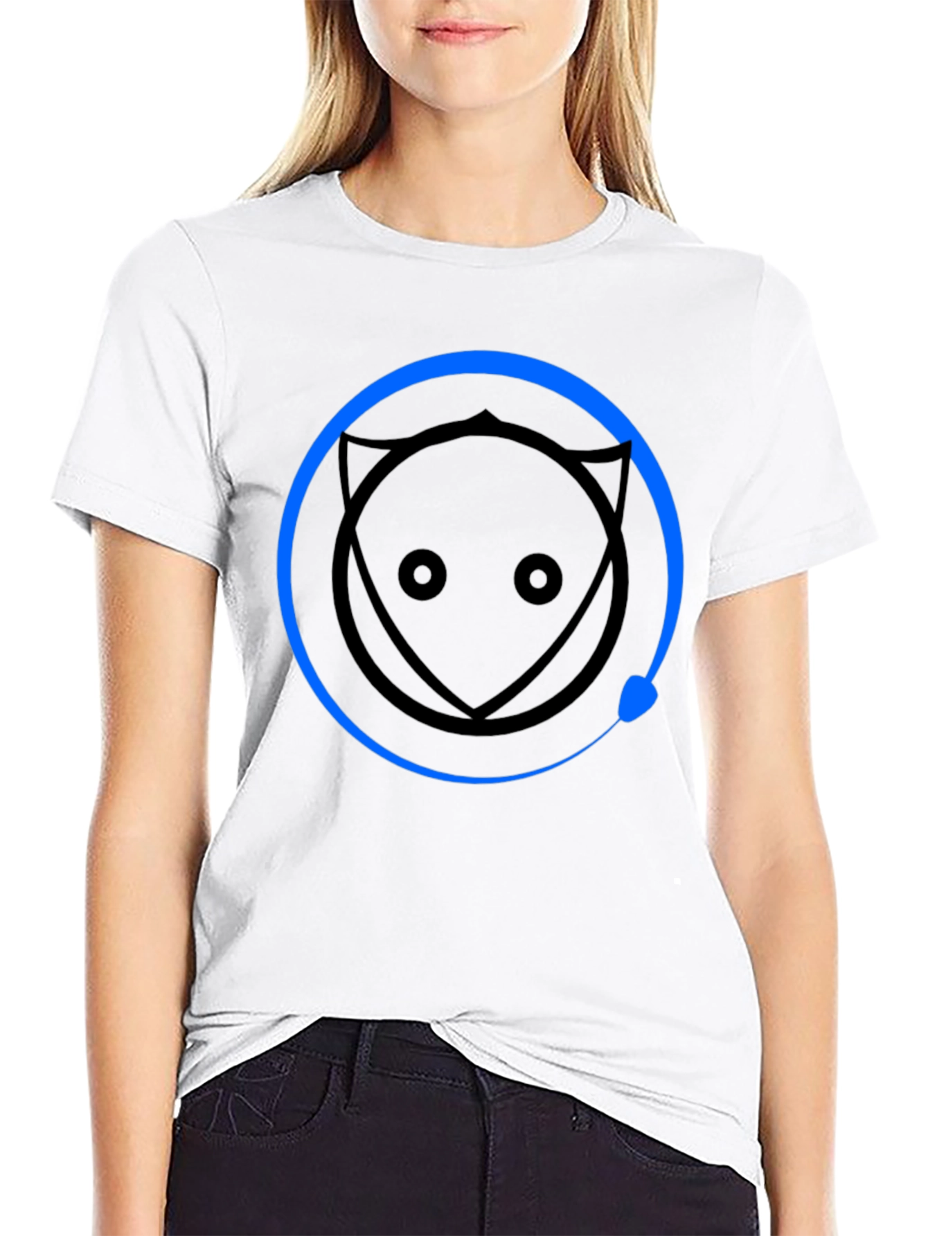 Abstract Cat Graphic Tee - Mens Black T-Shirt